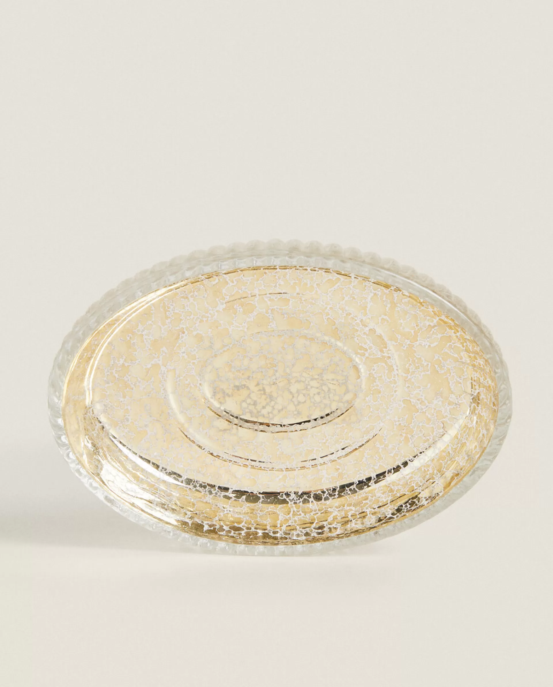 ZARA Home Mercurized Glass Soap Dish Golden Flash Sale