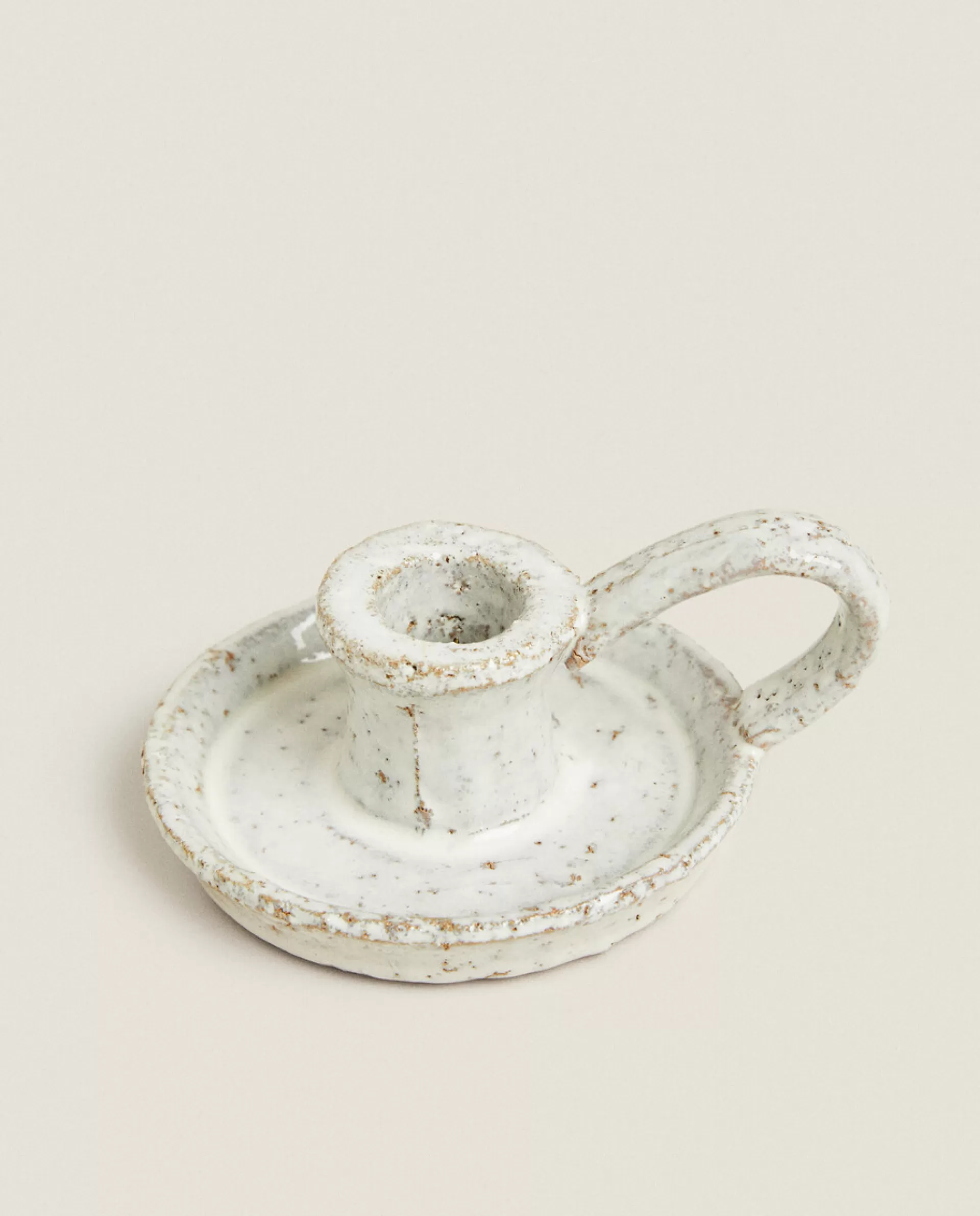 ZARA Home Mini Clay Candlestick Grey Flash Sale