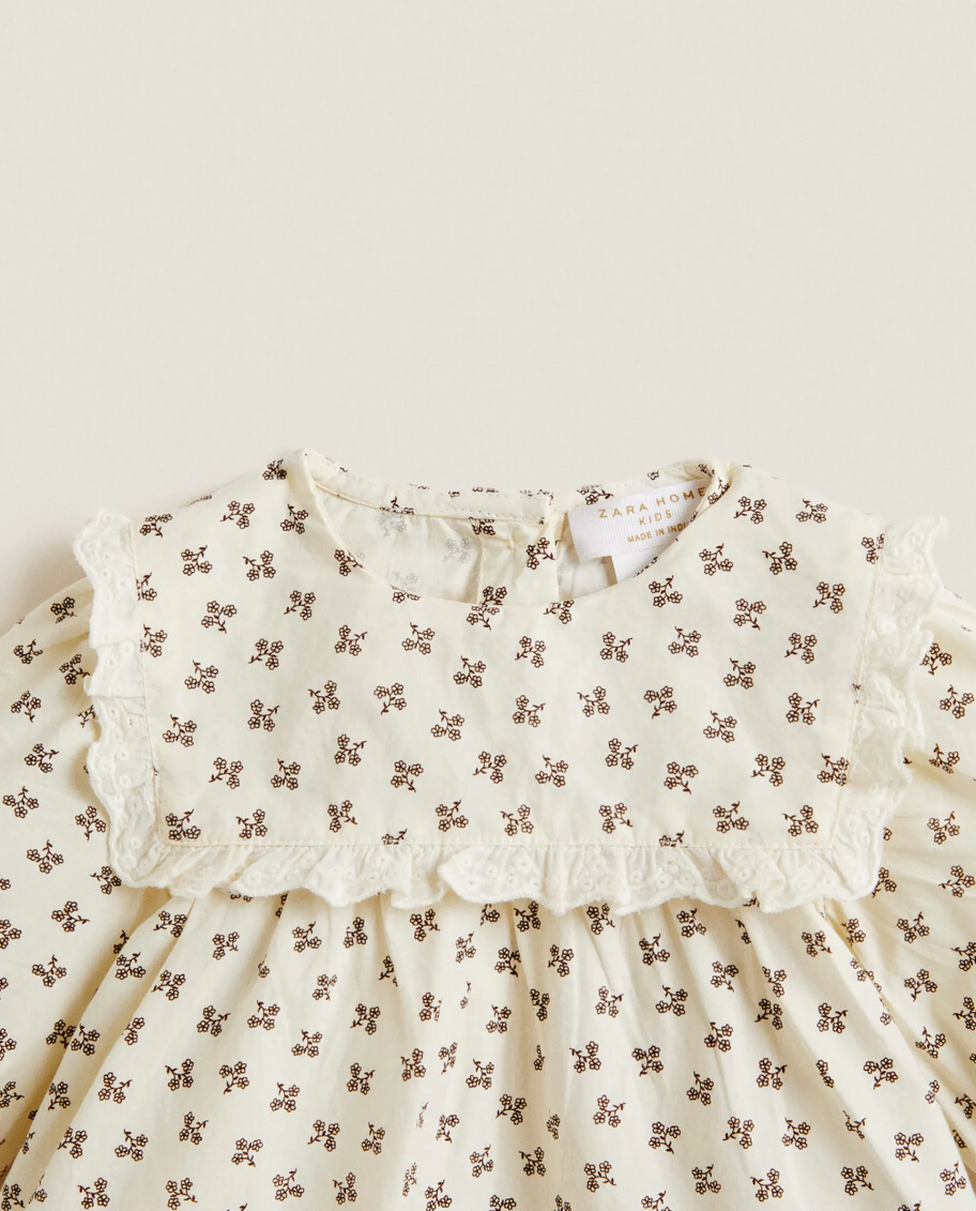 ZARA Home Mini Flower Baby Shirt Brown Fashion