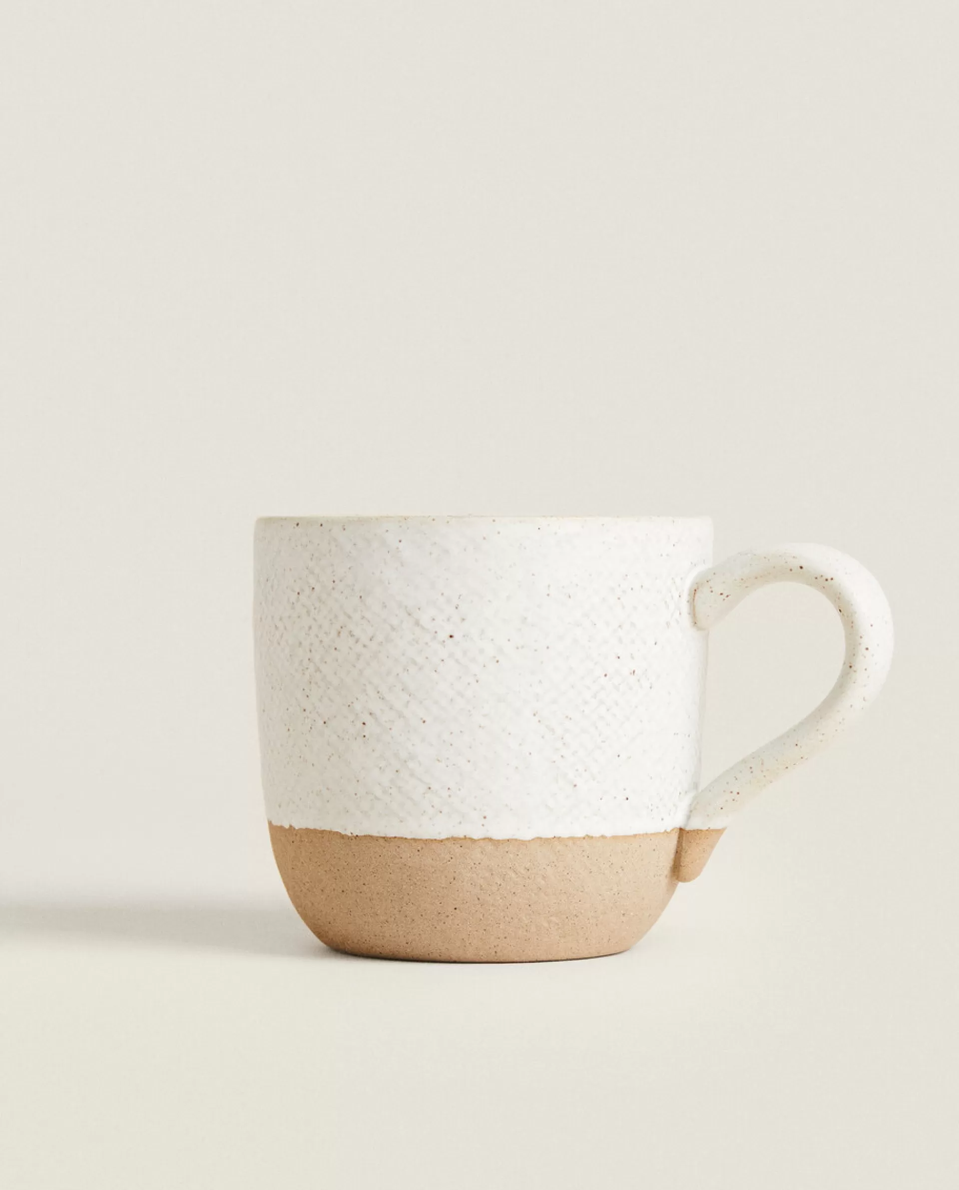 ZARA Home Mug With Raised Design Oyster White Outlet