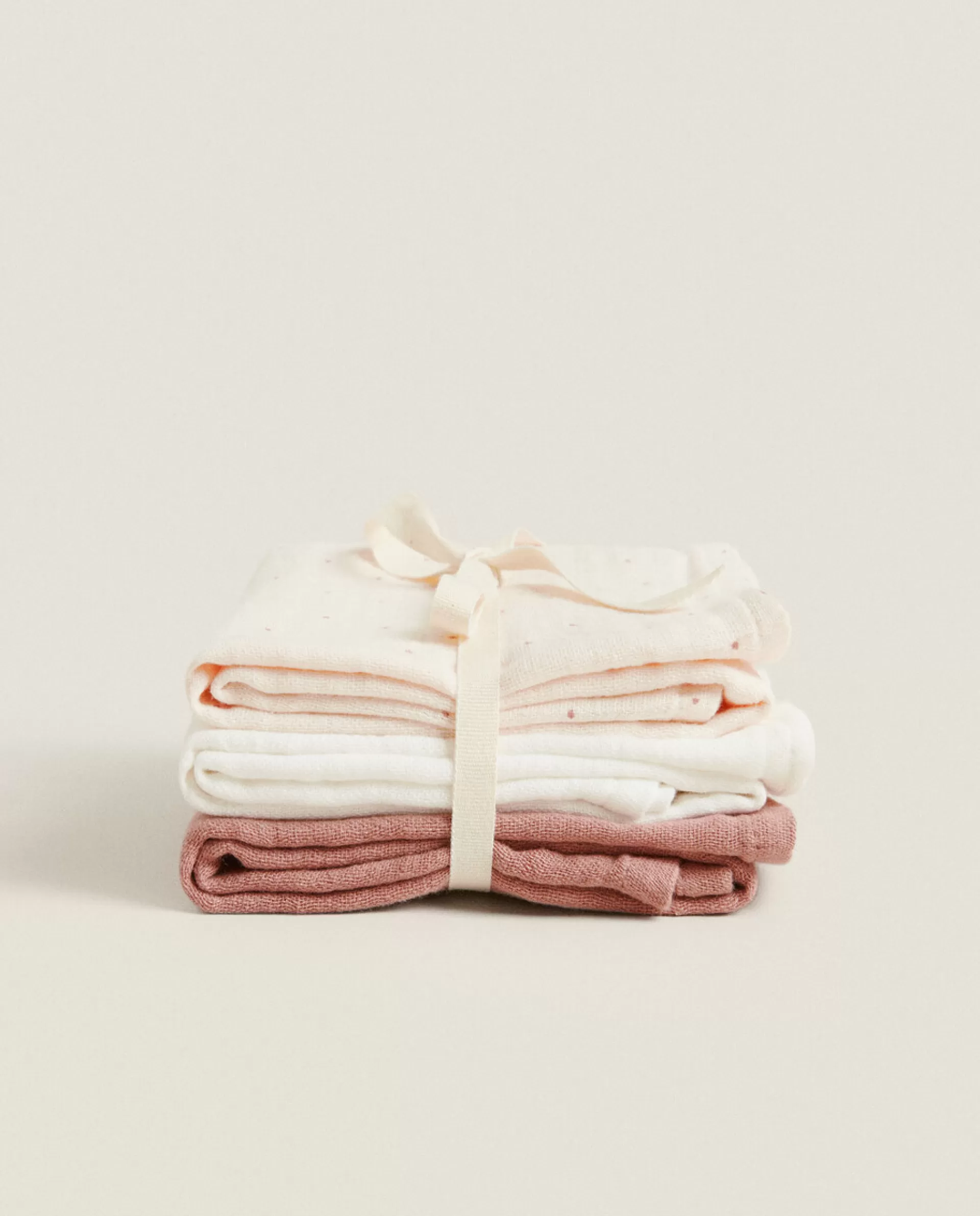 ZARA Home Multicolored Muslin Cloths (Pack Of 3) Pink Flash Sale