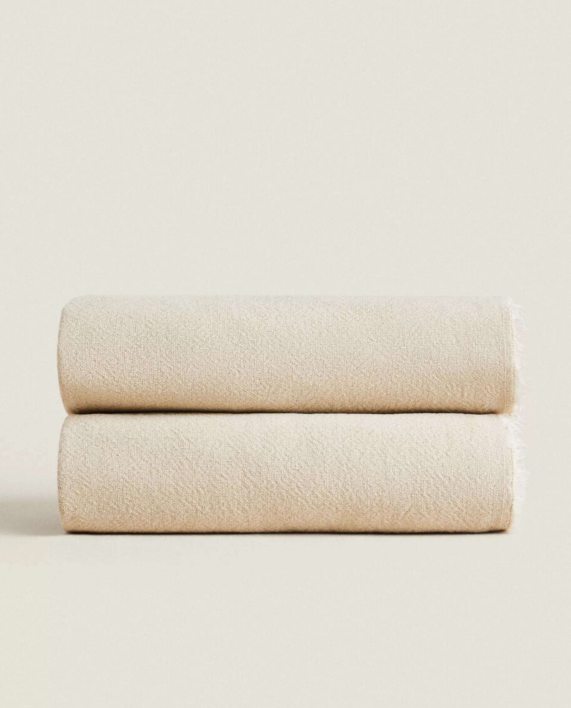 ZARA Home Multipurpose Linen Blanket Natural Colour Best Sale