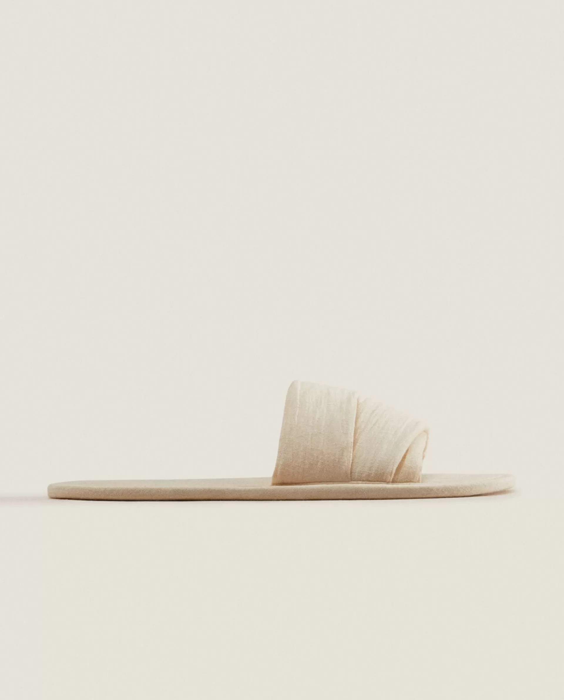 ZARA Home Muslin Open Slippers Ecru Flash Sale