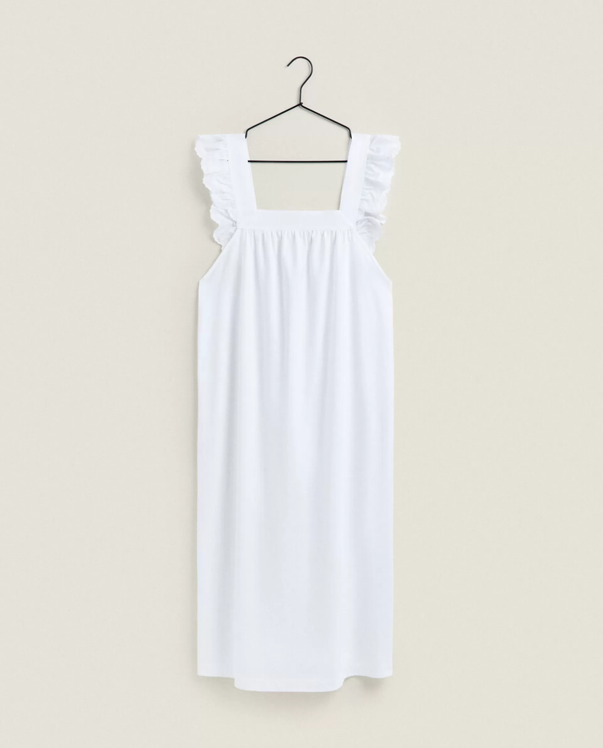 ZARA Home Nightgown With Ruffles White Discount