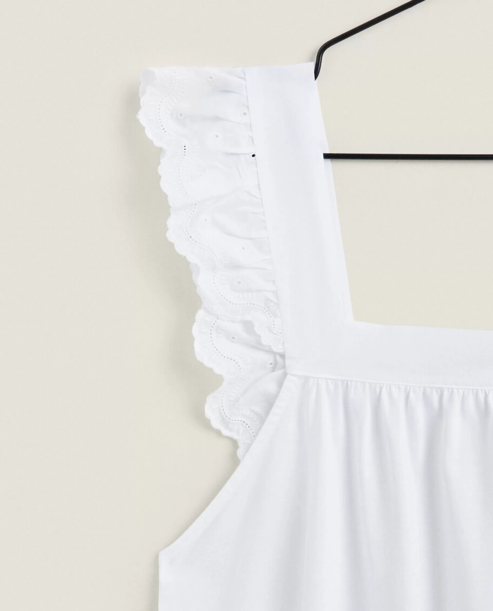 ZARA Home Nightgown With Ruffles White Discount