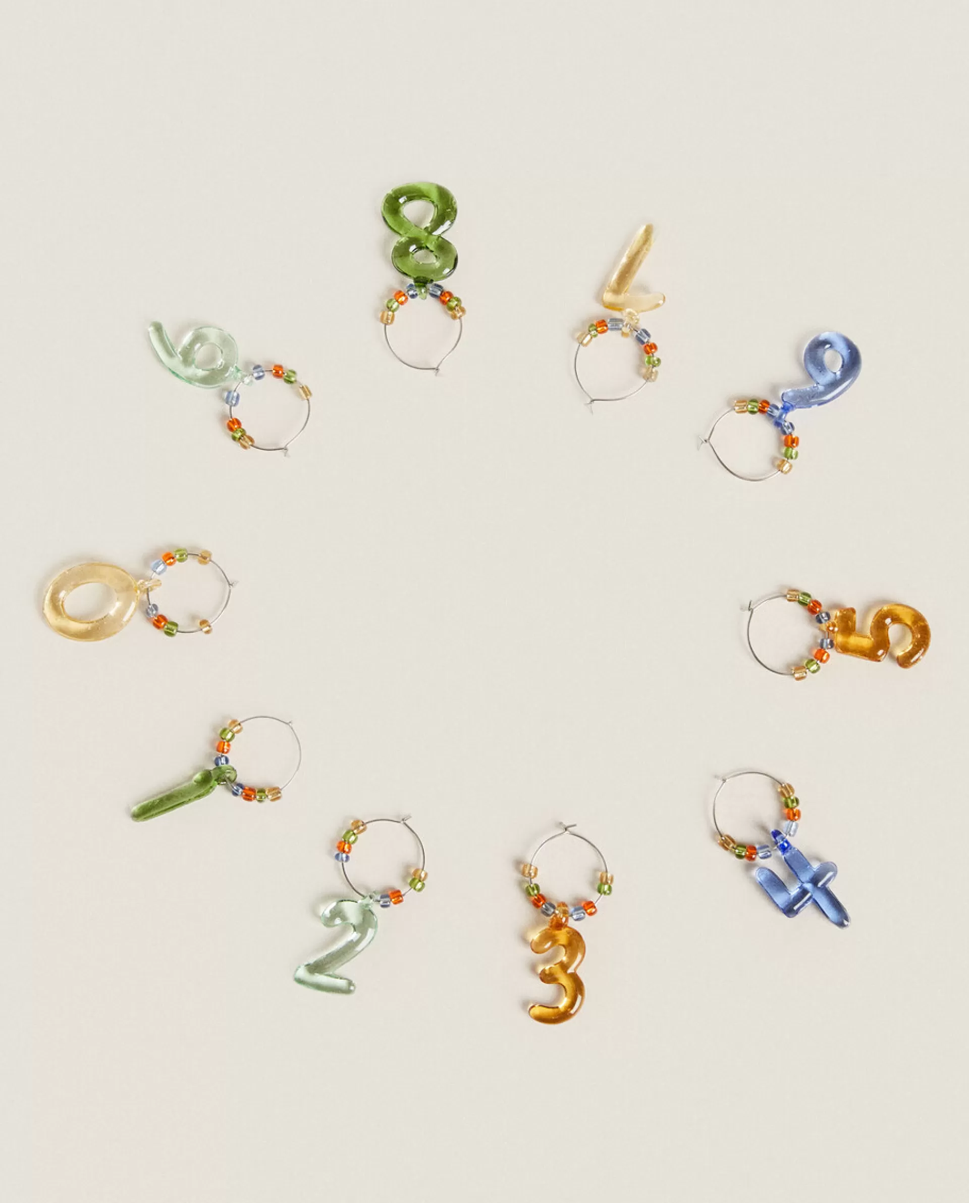 ZARA Home Number Glass Markers Green Store