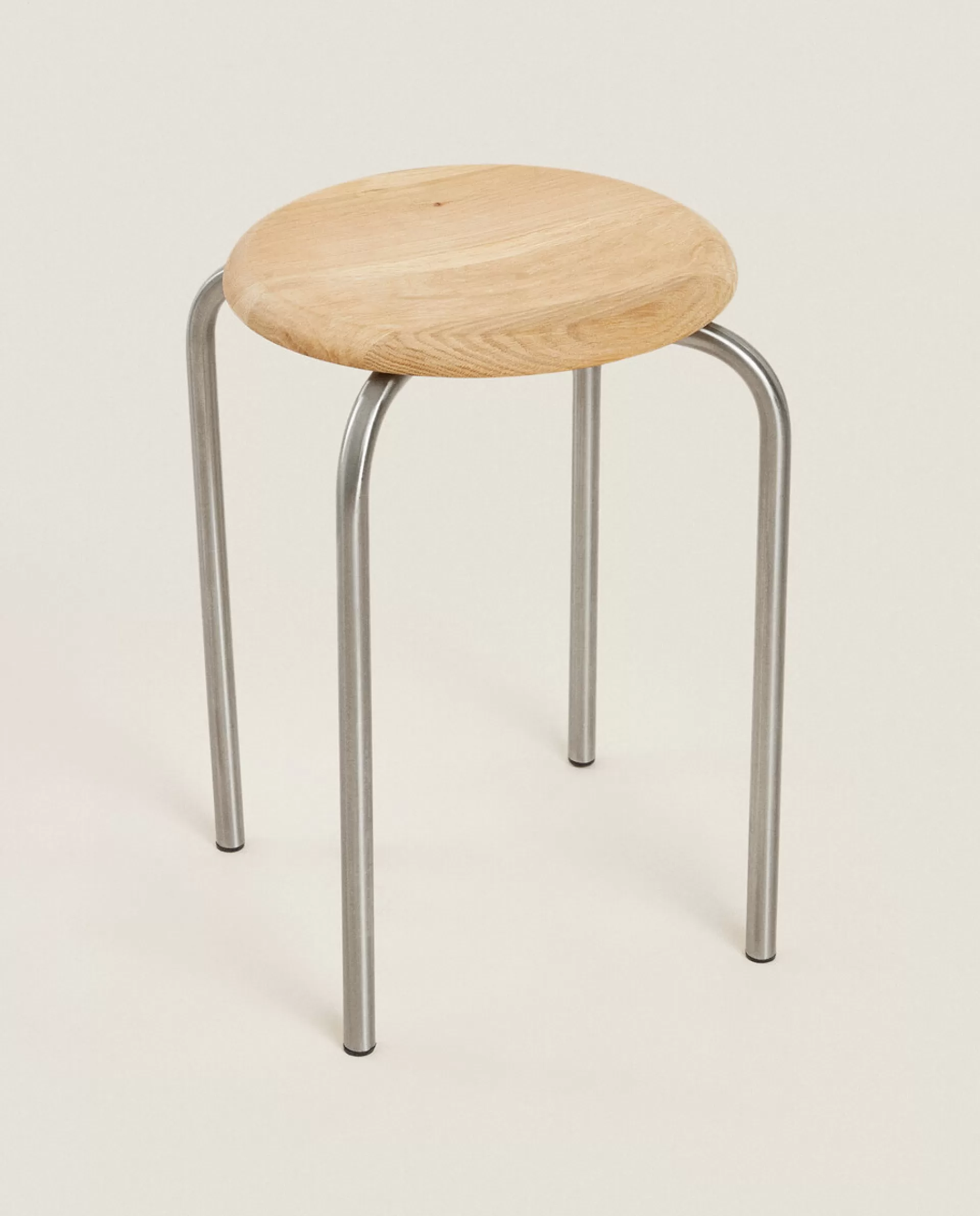 ZARA Home Oak And Steel Stool 4-851 Hot