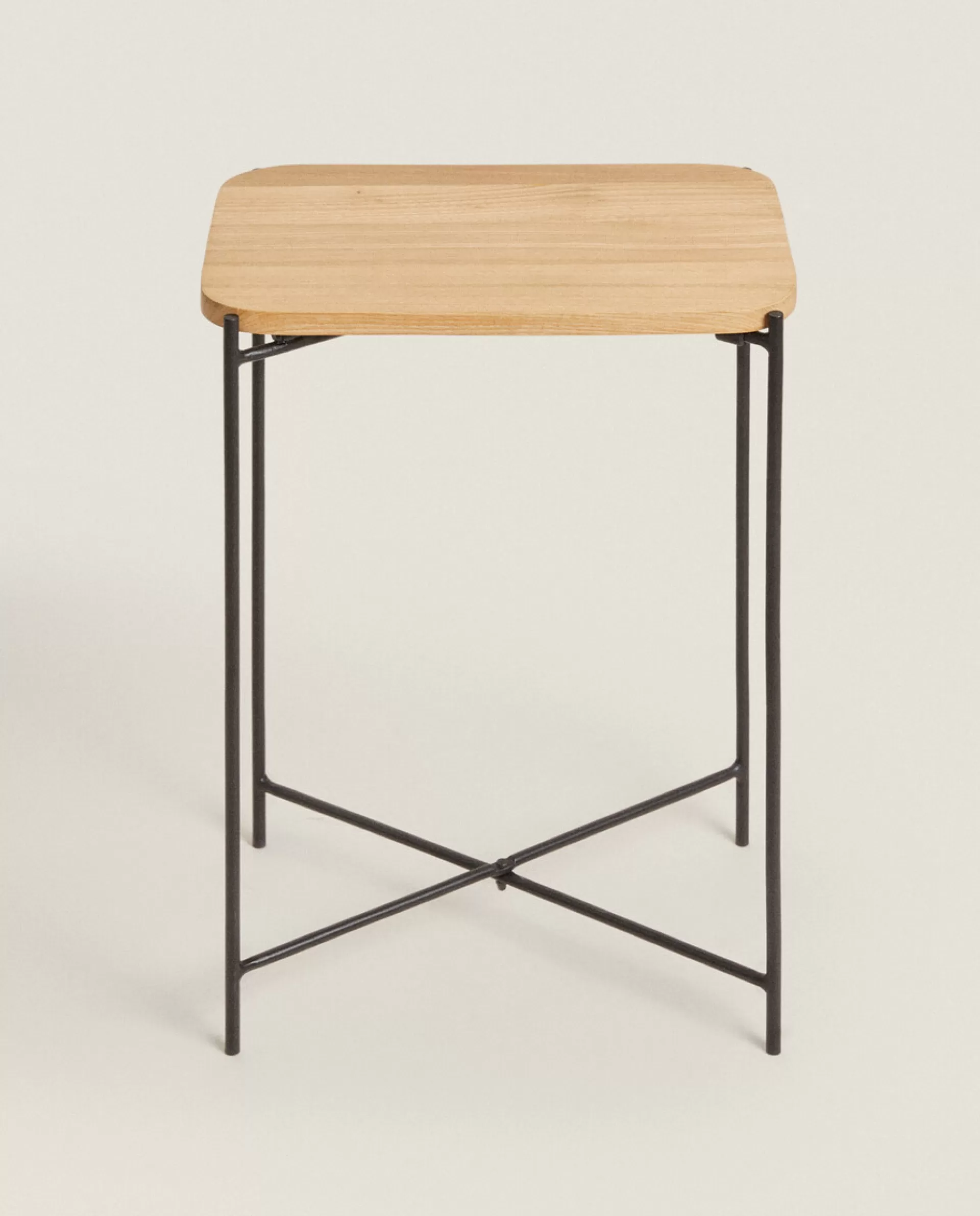 ZARA Home Oak Side Table Black Flash Sale