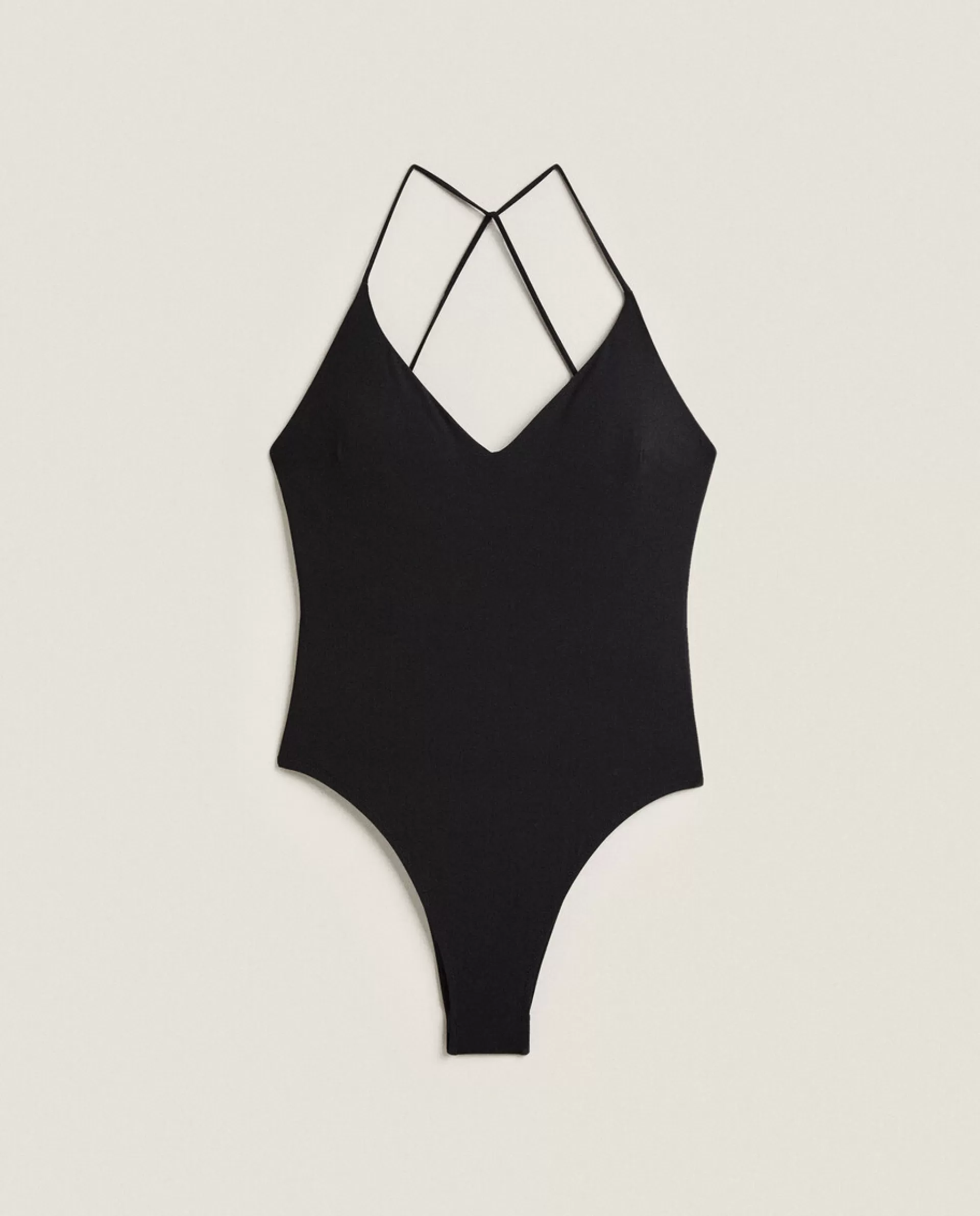 ZARA Home Open-Back Swimsuit Black Best Sale