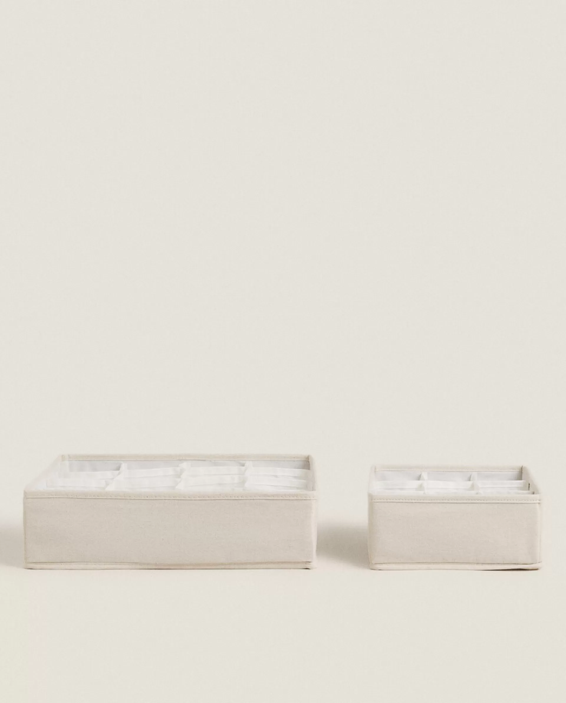 ZARA Home Organizer Basket With Compartments Cream New