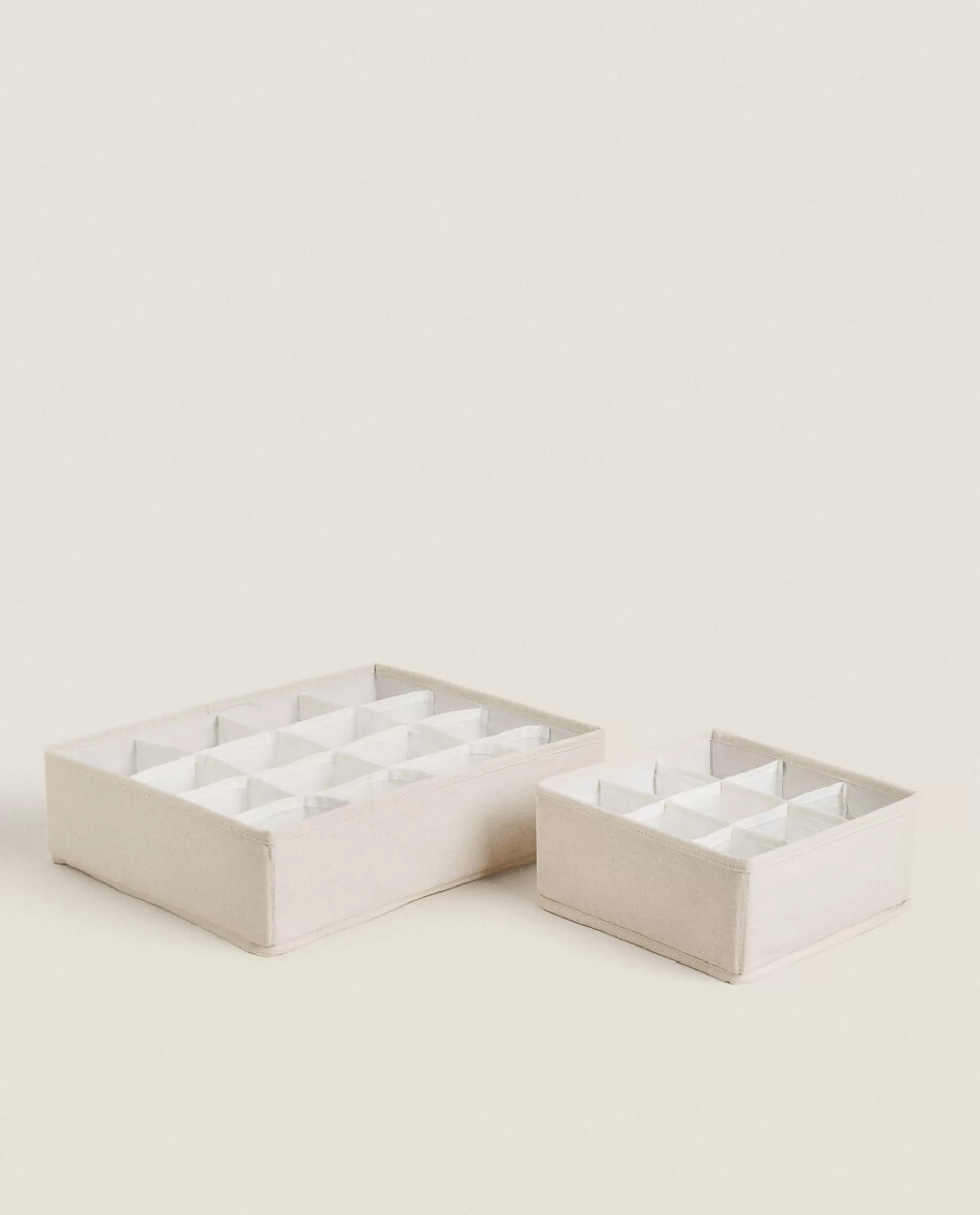 ZARA Home Organizer Basket With Compartments Cream New