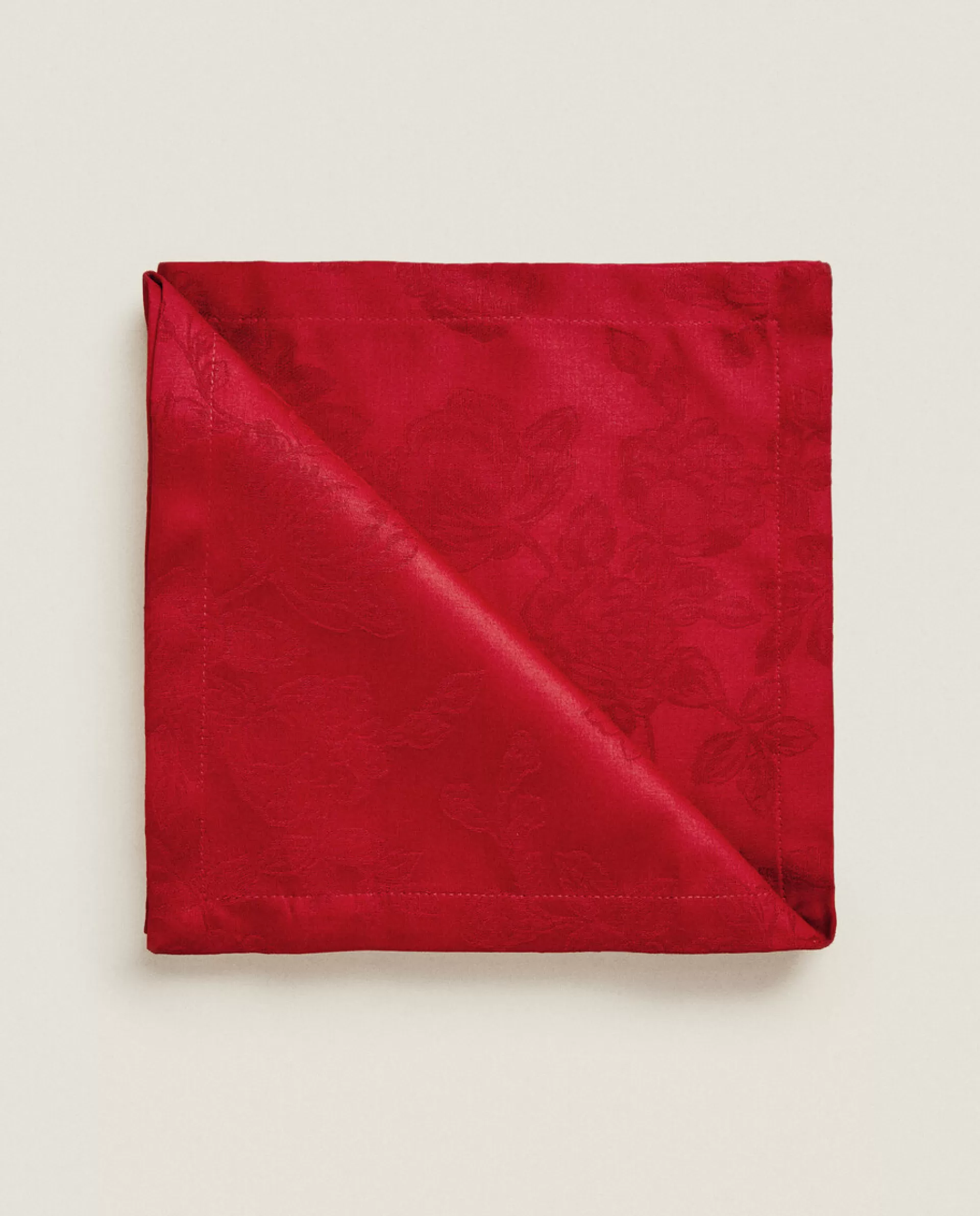 ZARA Home Pack Of Christmas Floral Jacquard Napkins Red Sale