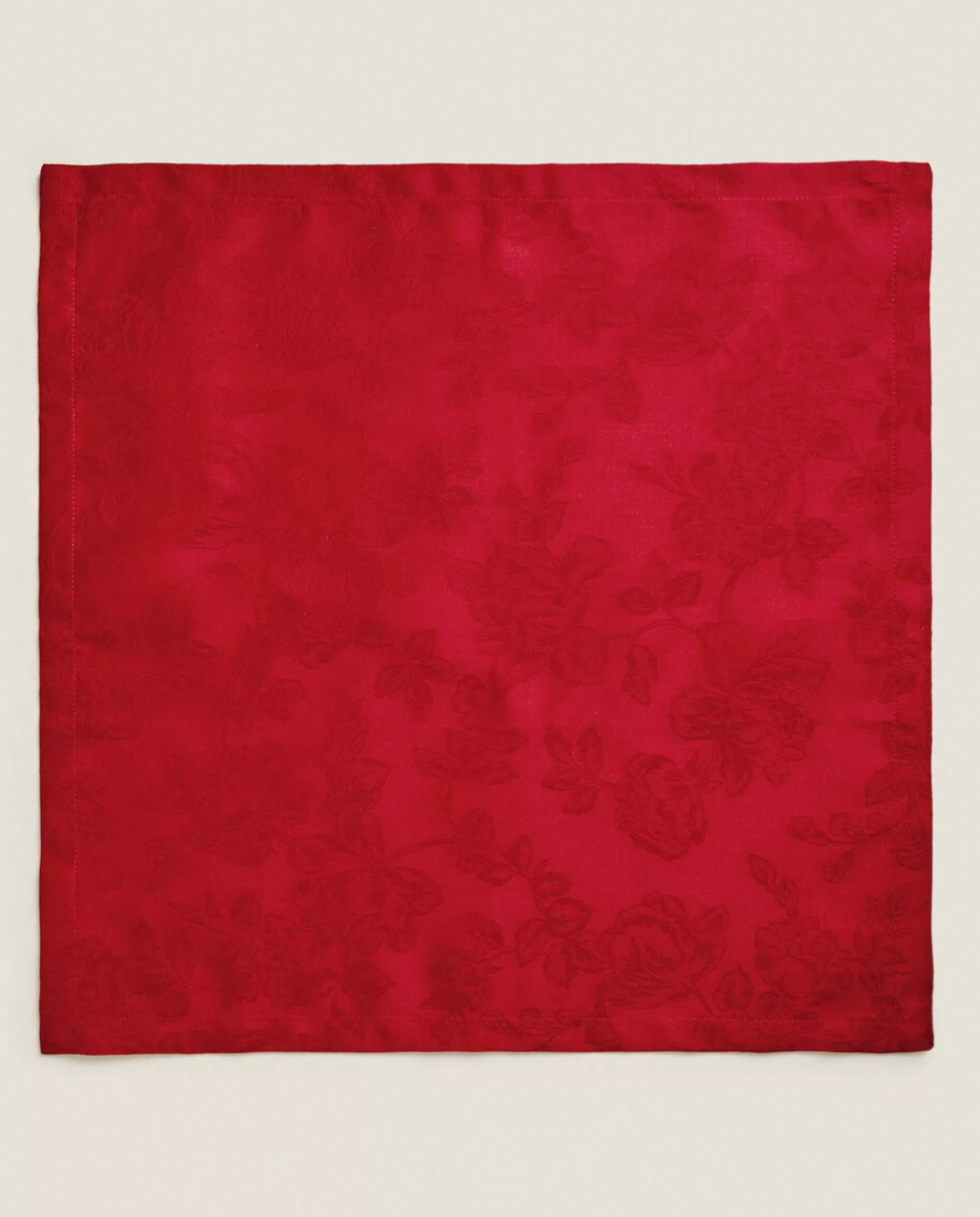 ZARA Home Pack Of Christmas Floral Jacquard Napkins Red Sale