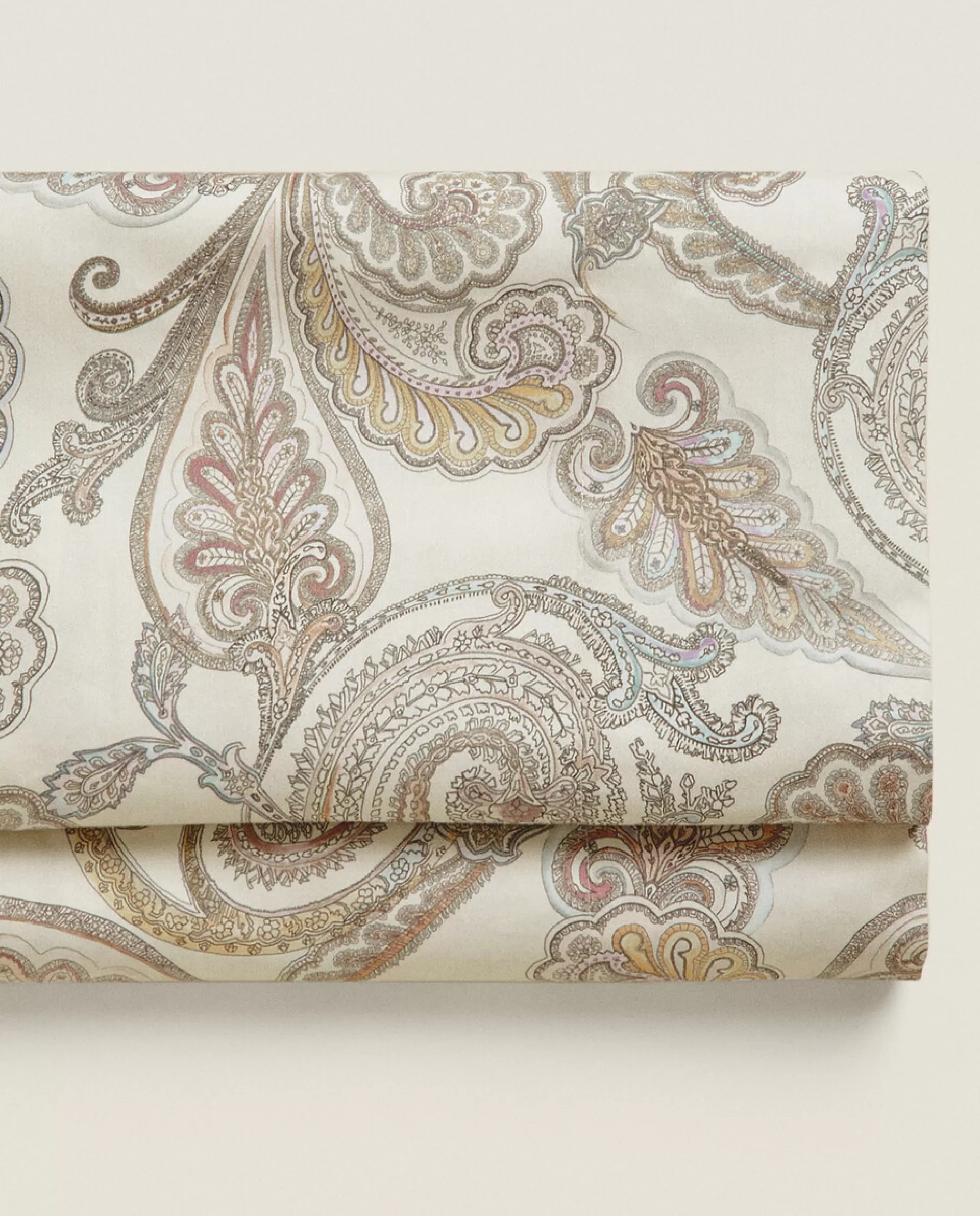 ZARA Home Paisley-Print Flat Sheet Oyster White Store