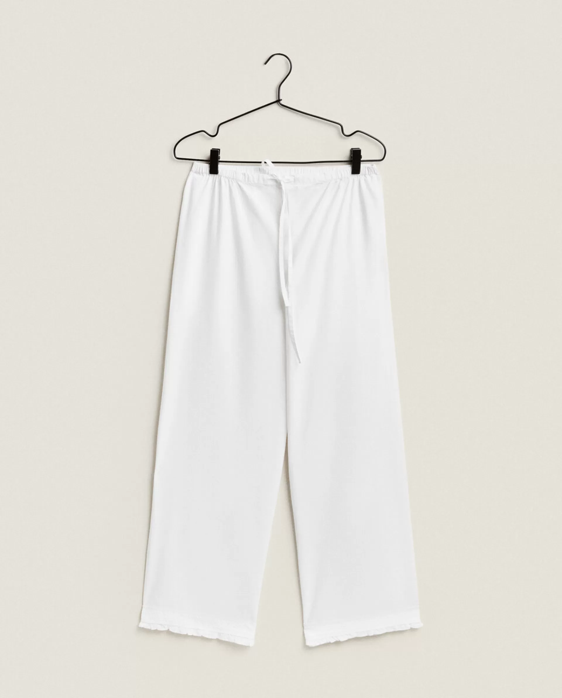 ZARA Home Pants With Lace Trim Hems White Shop