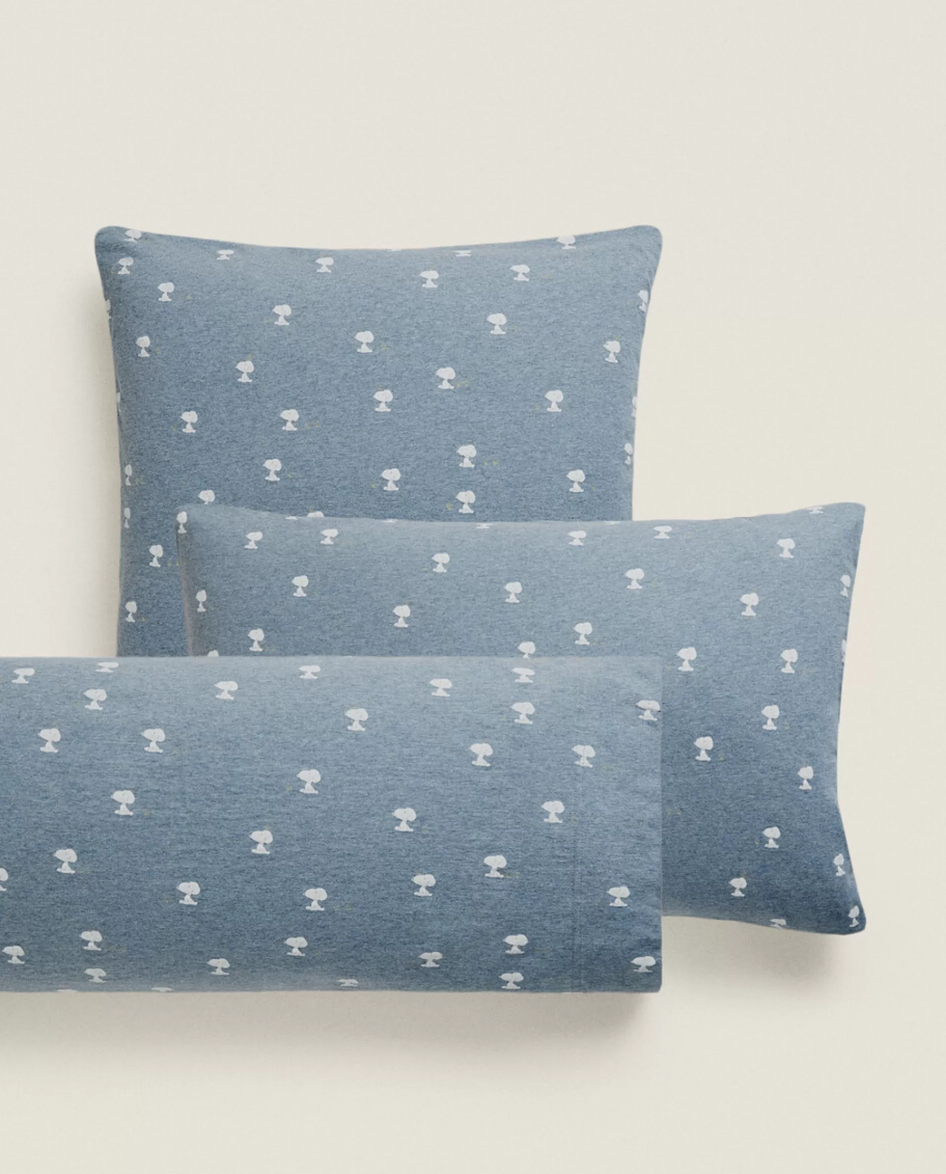ZARA Home Peanuts™ Cotton Jersey Pillowcase Blue Hot