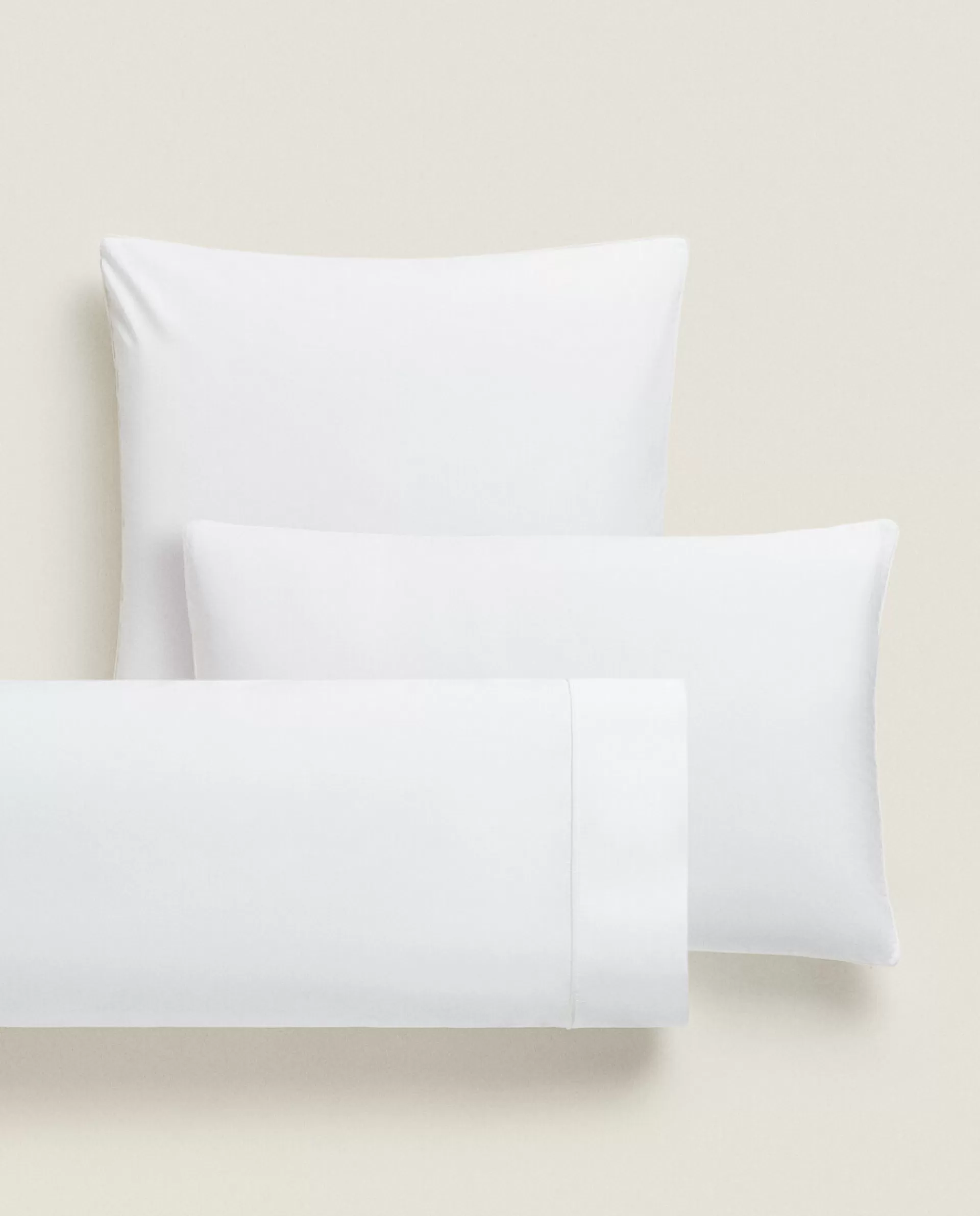 ZARA Home Pillowcase With Colored Piping Detail Cream Store