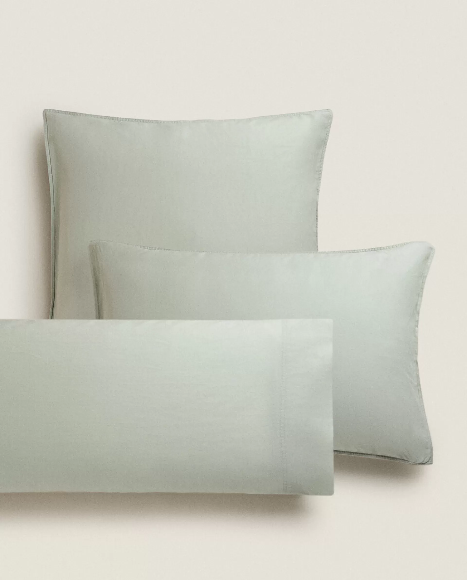 ZARA Home Pillowcase With Double Topstitching Green Online