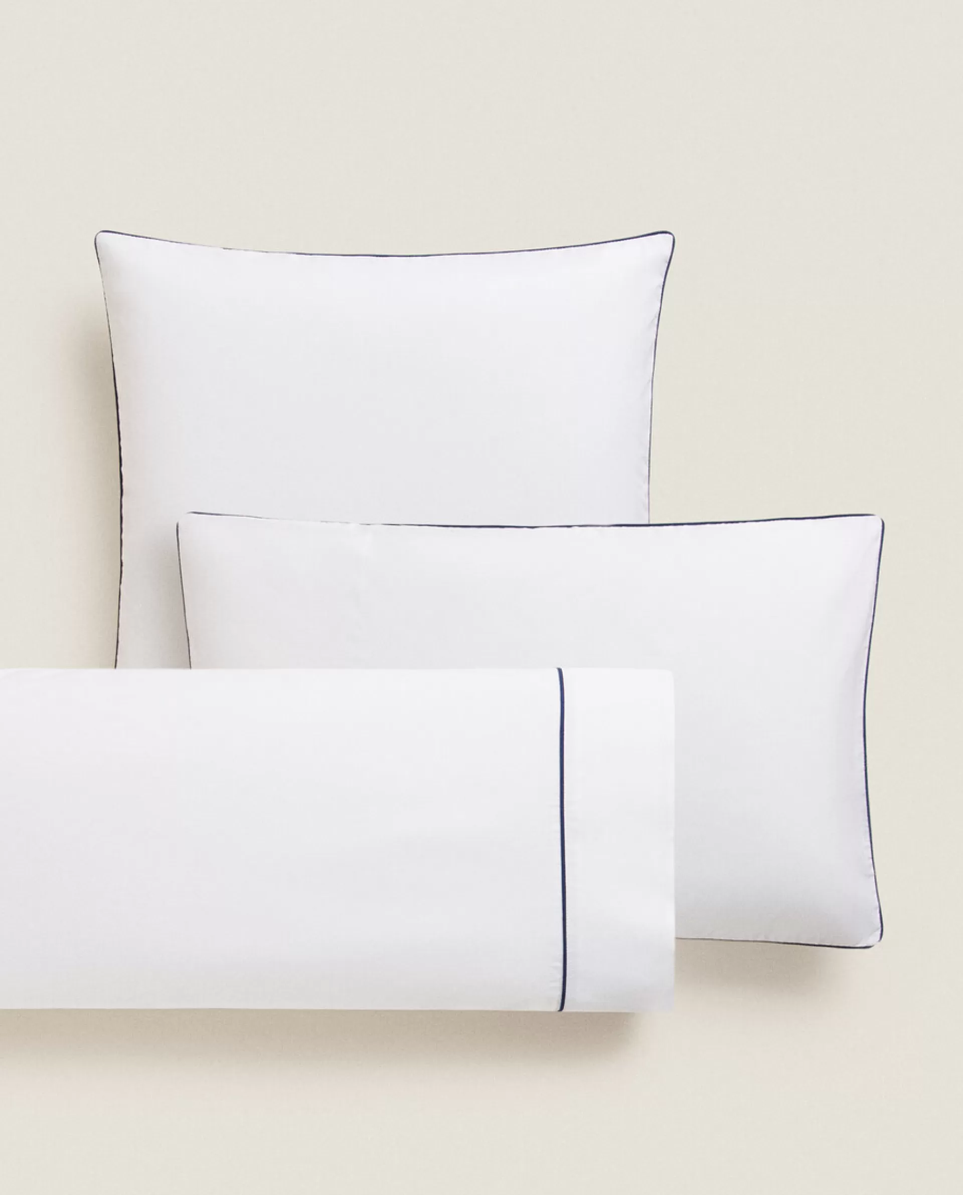 ZARA Home Pillowcase With Piping Blue New