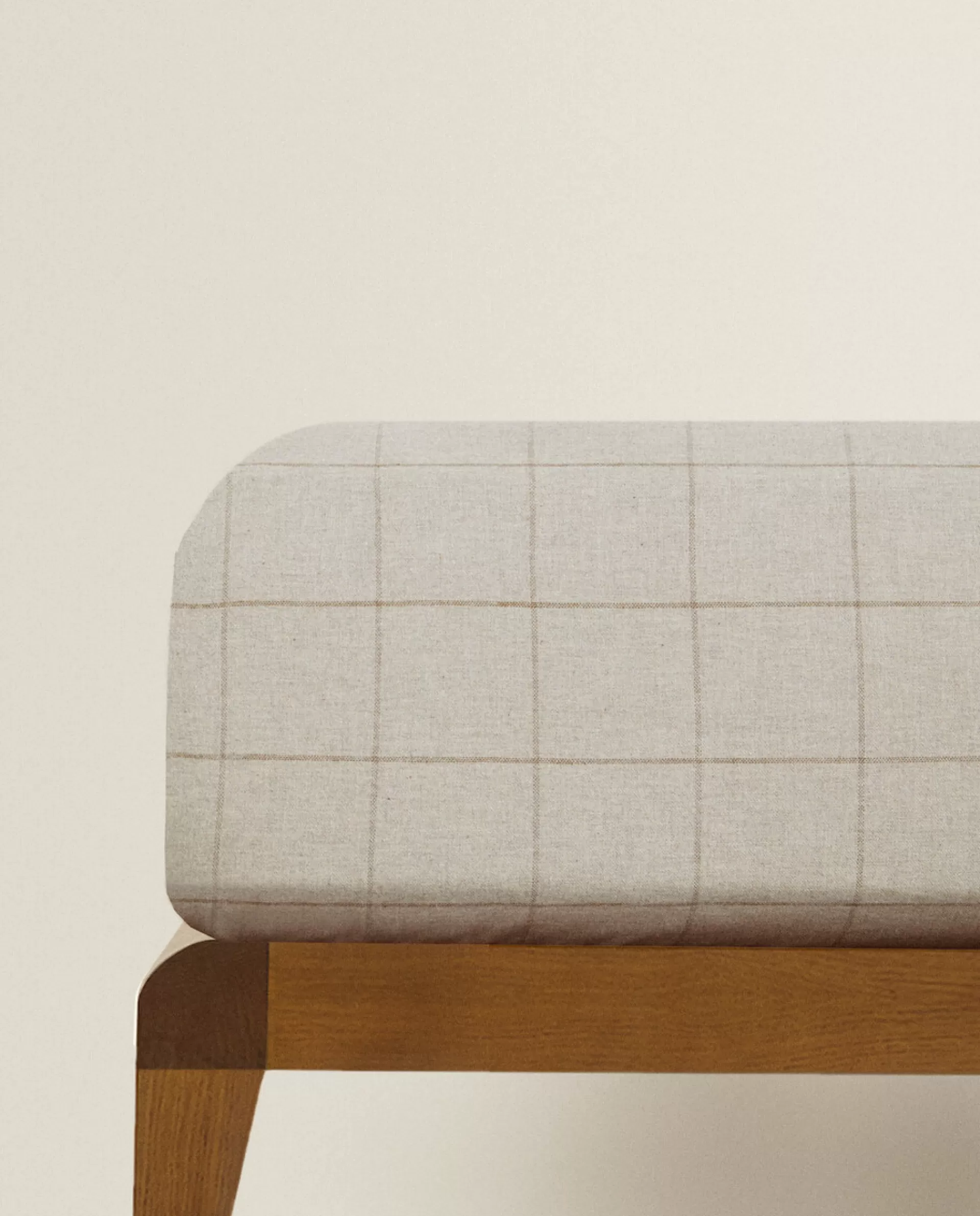 ZARA Home Plaid Flannel Fitted Sheet Sand Cheap