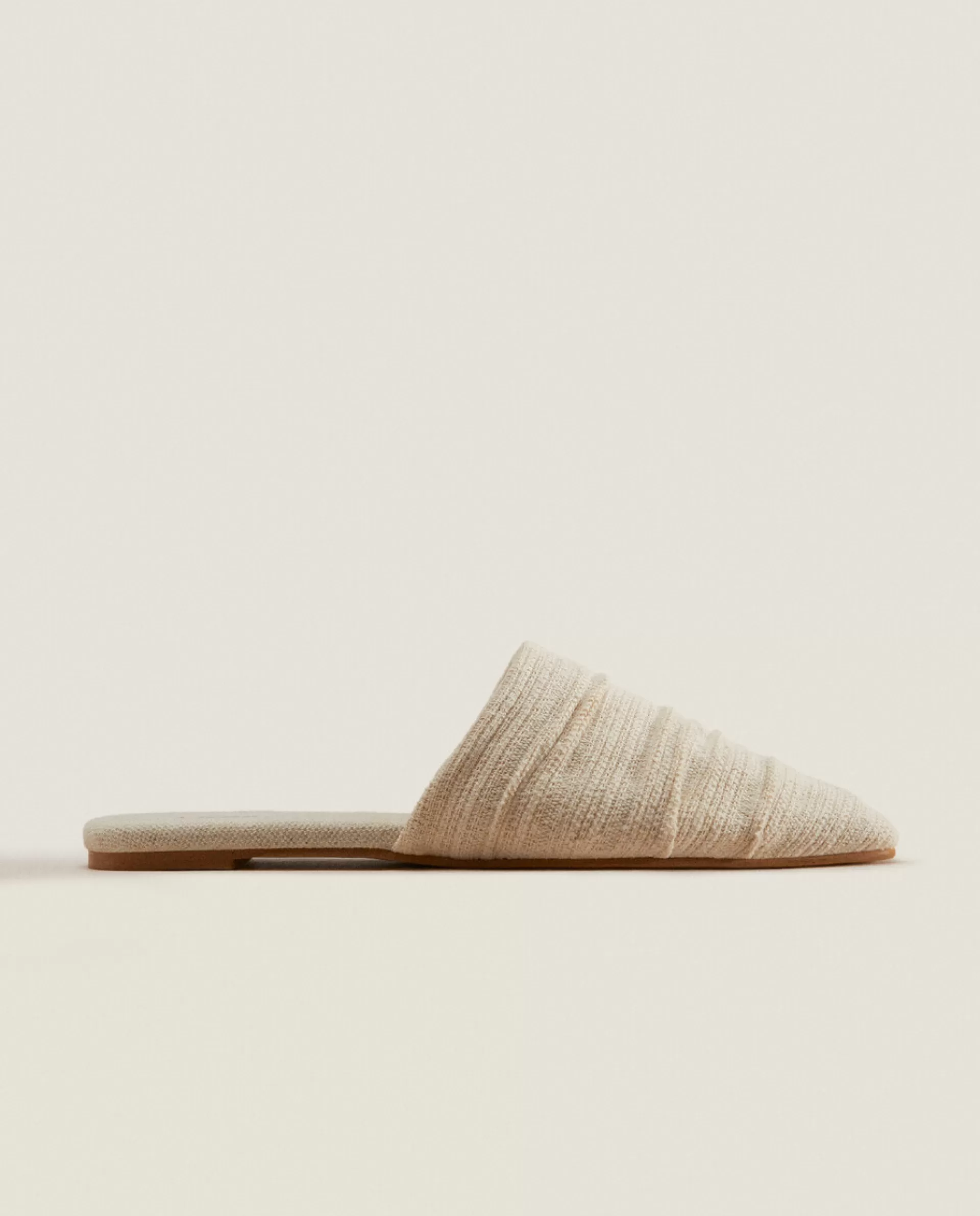 ZARA Home Pleated Mules Ecru Discount