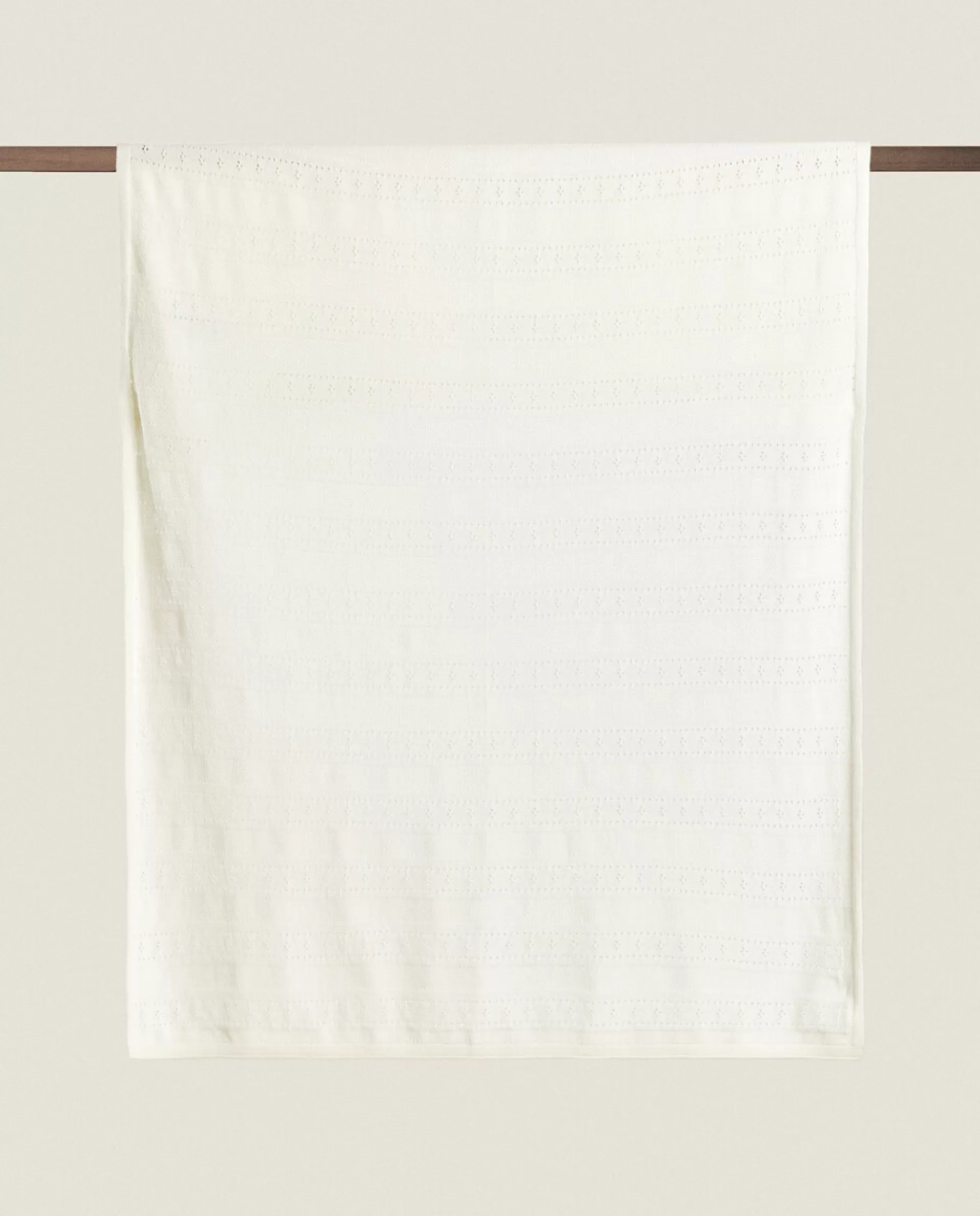 ZARA Home Pointelle Cotton Blanket Oyster White Best