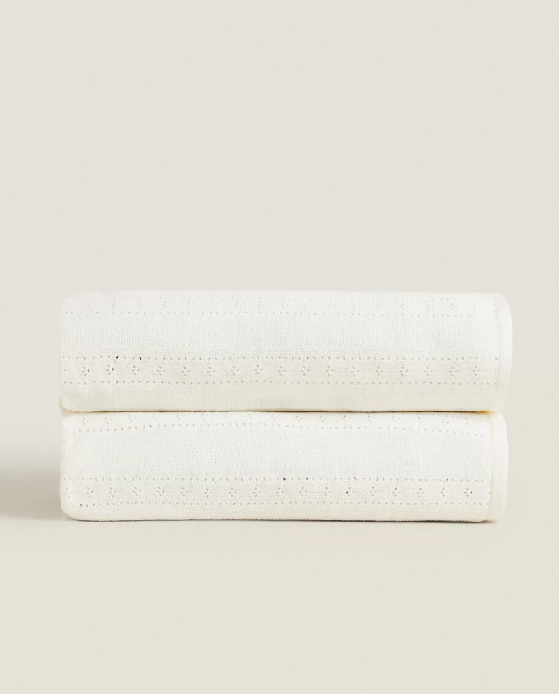 ZARA Home Pointelle Cotton Blanket Oyster White Best