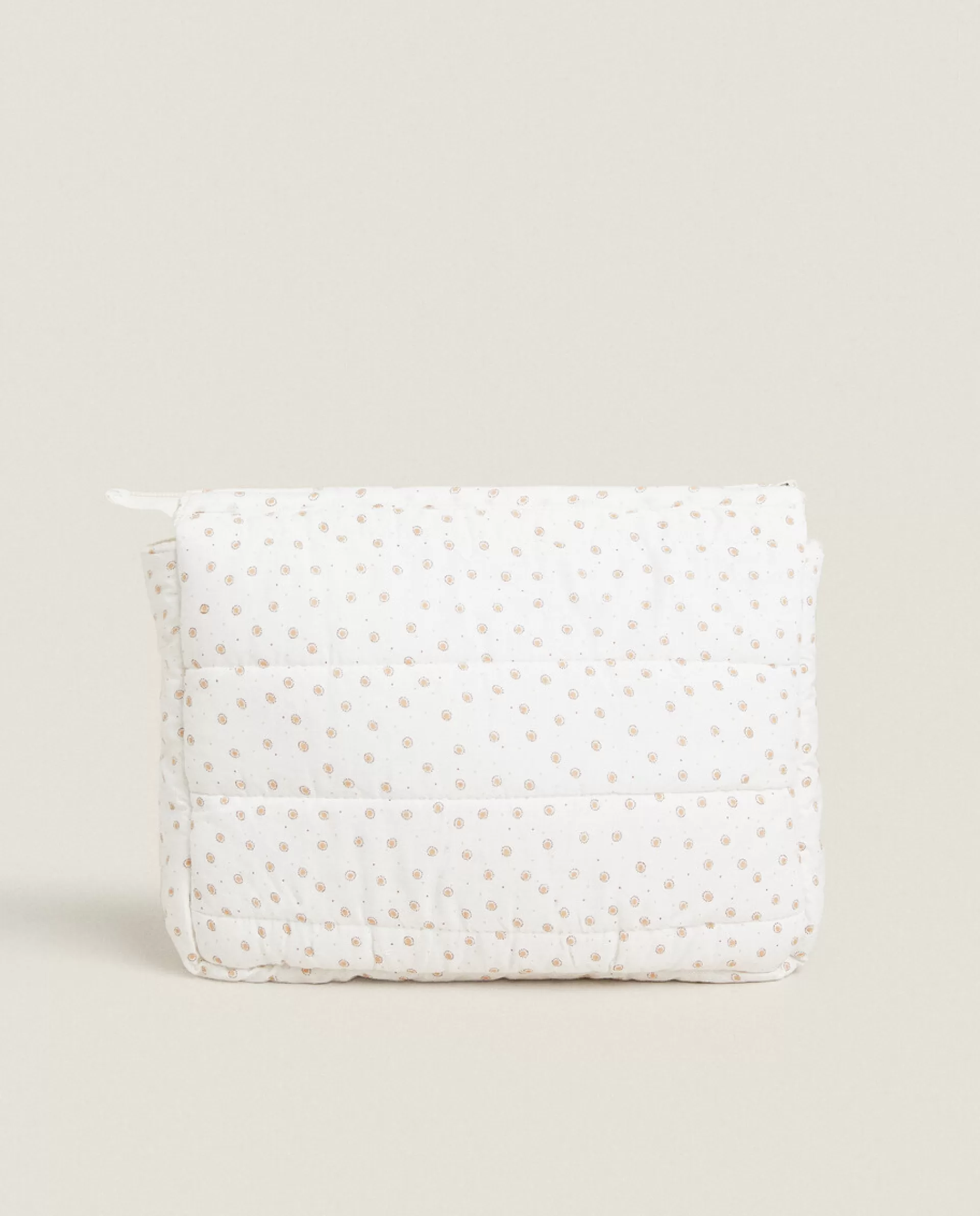 ZARA Home Polka Dot Cotton Toiletry Bag White Flash Sale