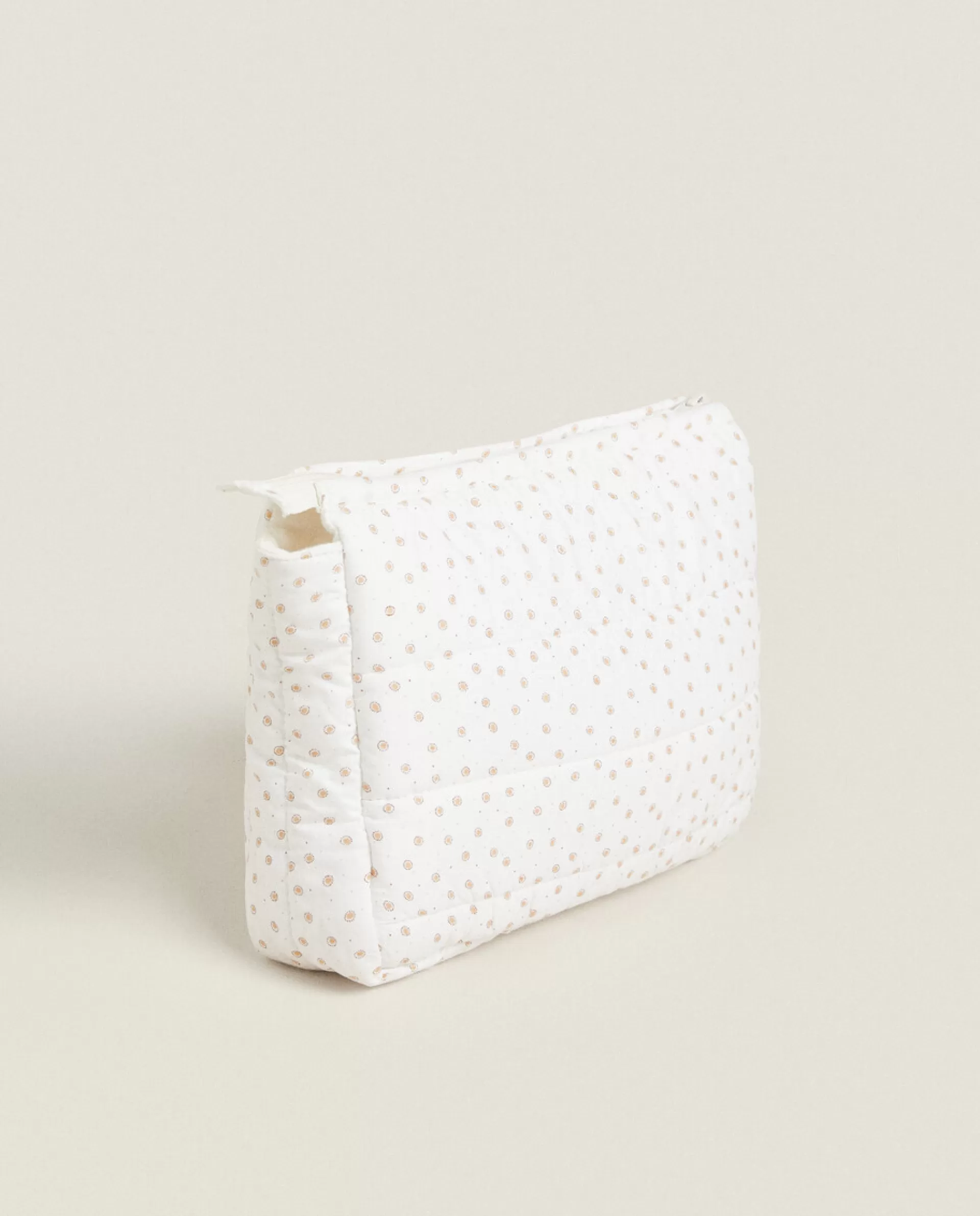 ZARA Home Polka Dot Cotton Toiletry Bag White Flash Sale