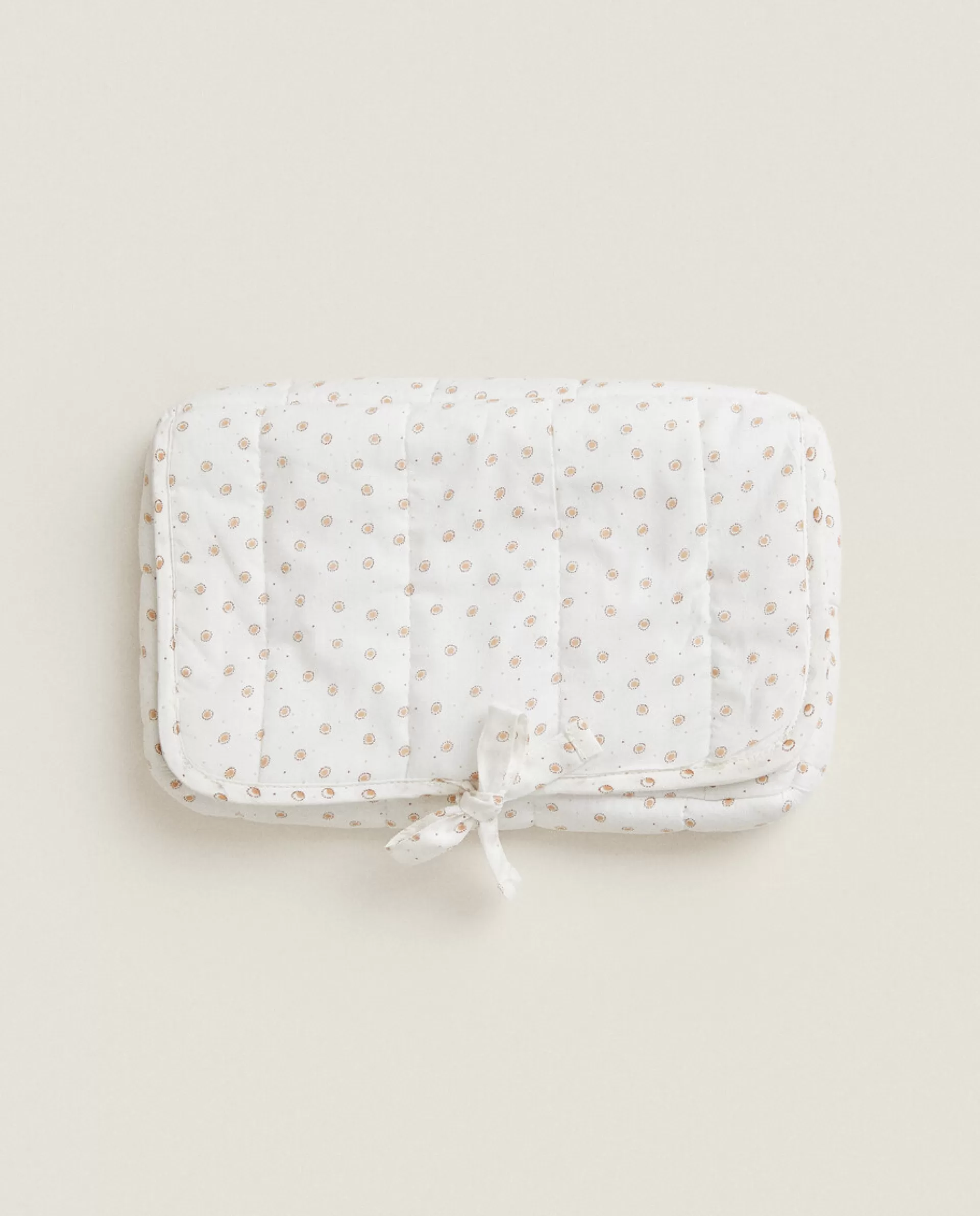 ZARA Home Polka Dot Muslin Wipe Holder White New