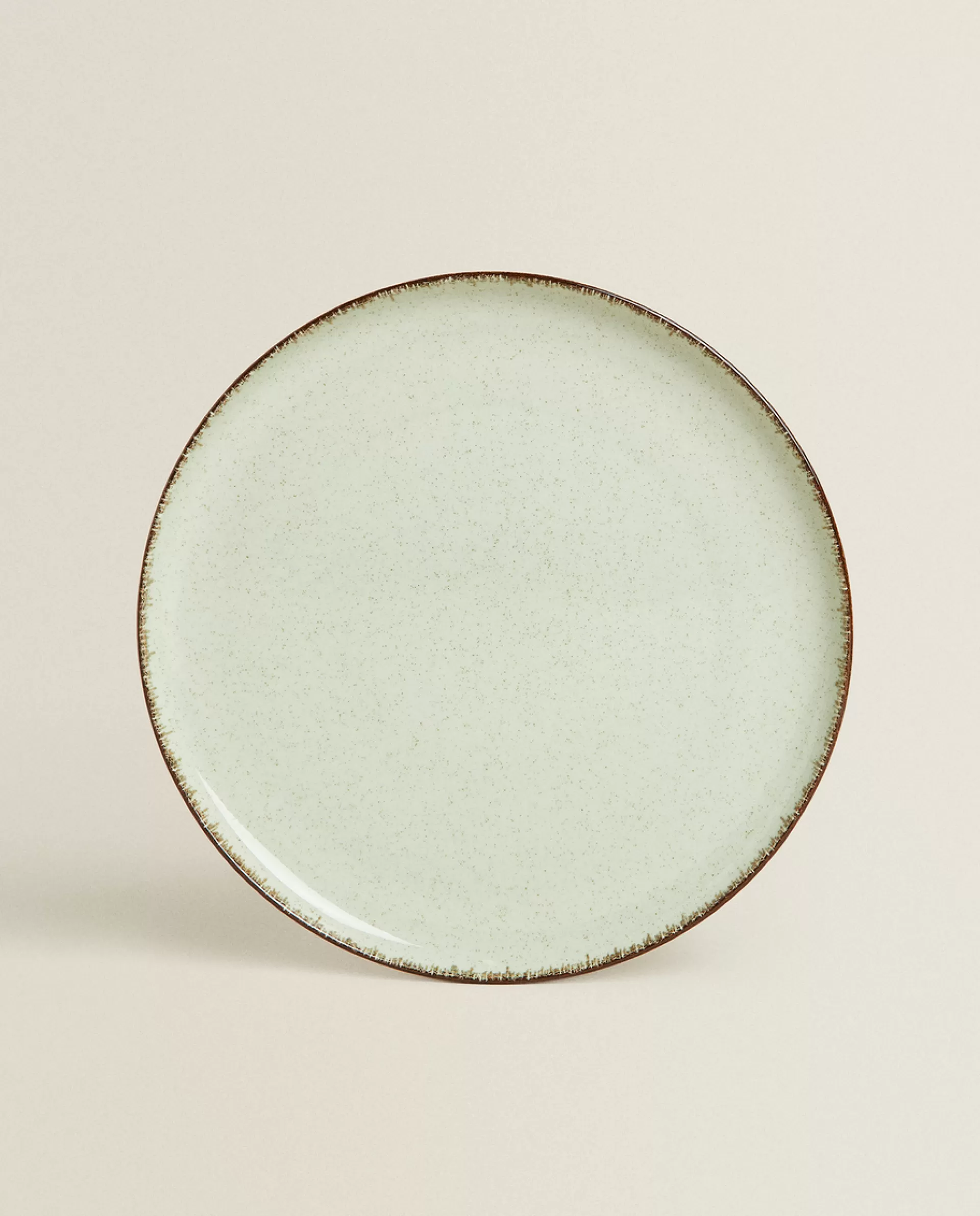 ZARA Home Porcelain Dinner Plate With Antique Finish Rim Green Cheap