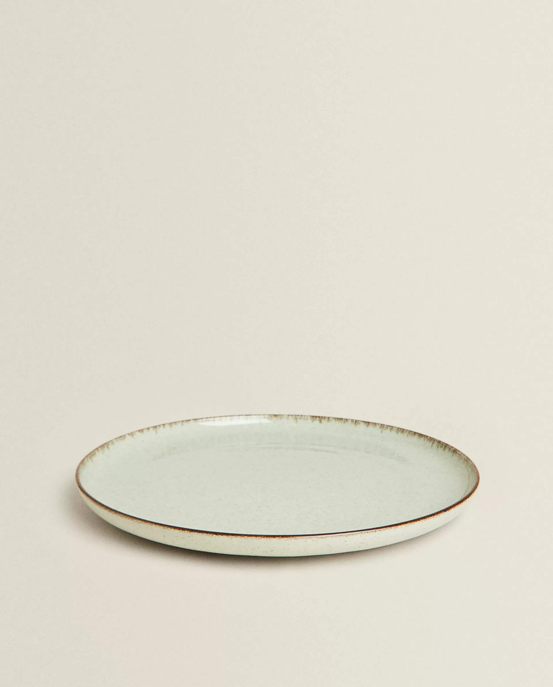 ZARA Home Porcelain Dinner Plate With Antique Finish Rim Green Cheap