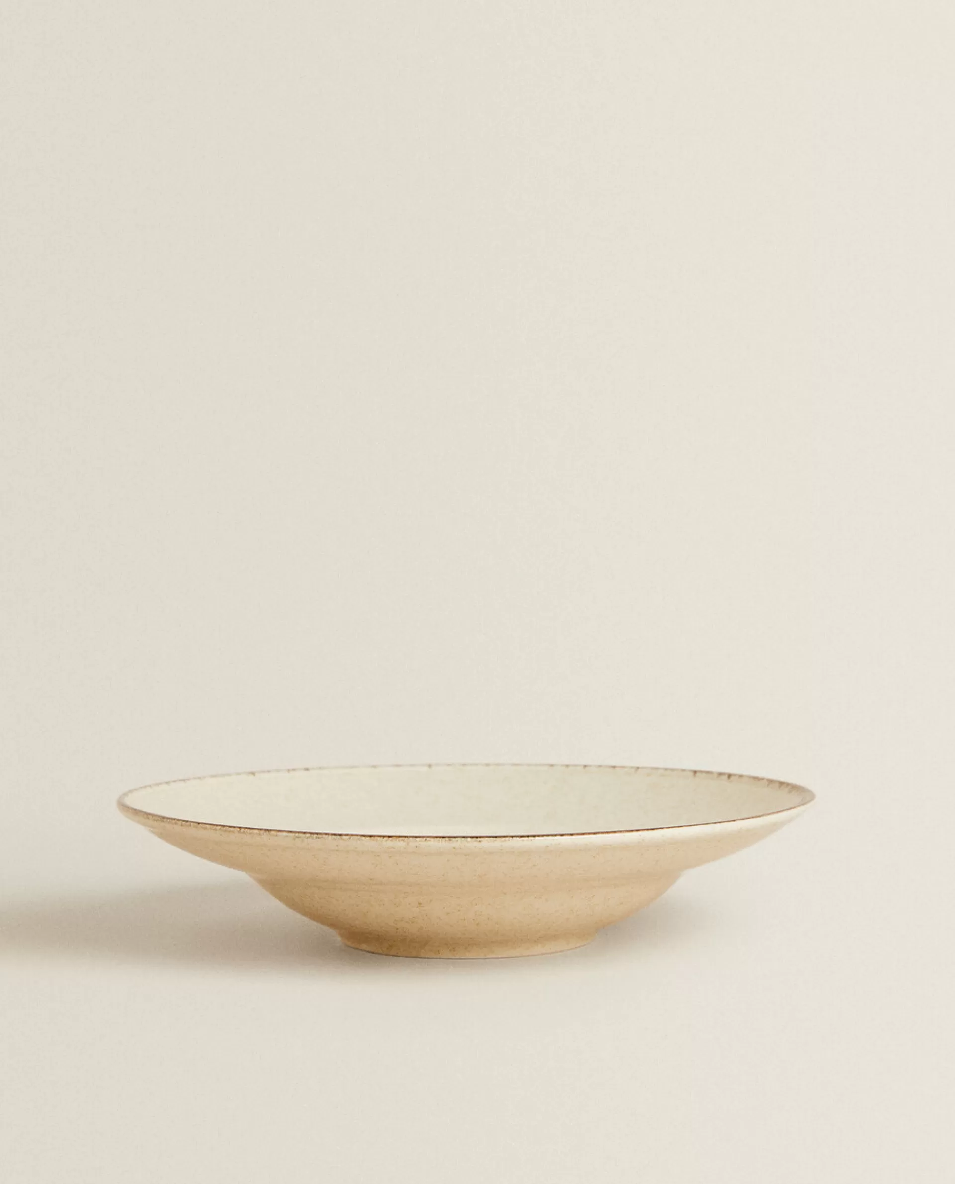 ZARA Home Porcelain Pasta Plate With Antique Finish Rim Ecru Store