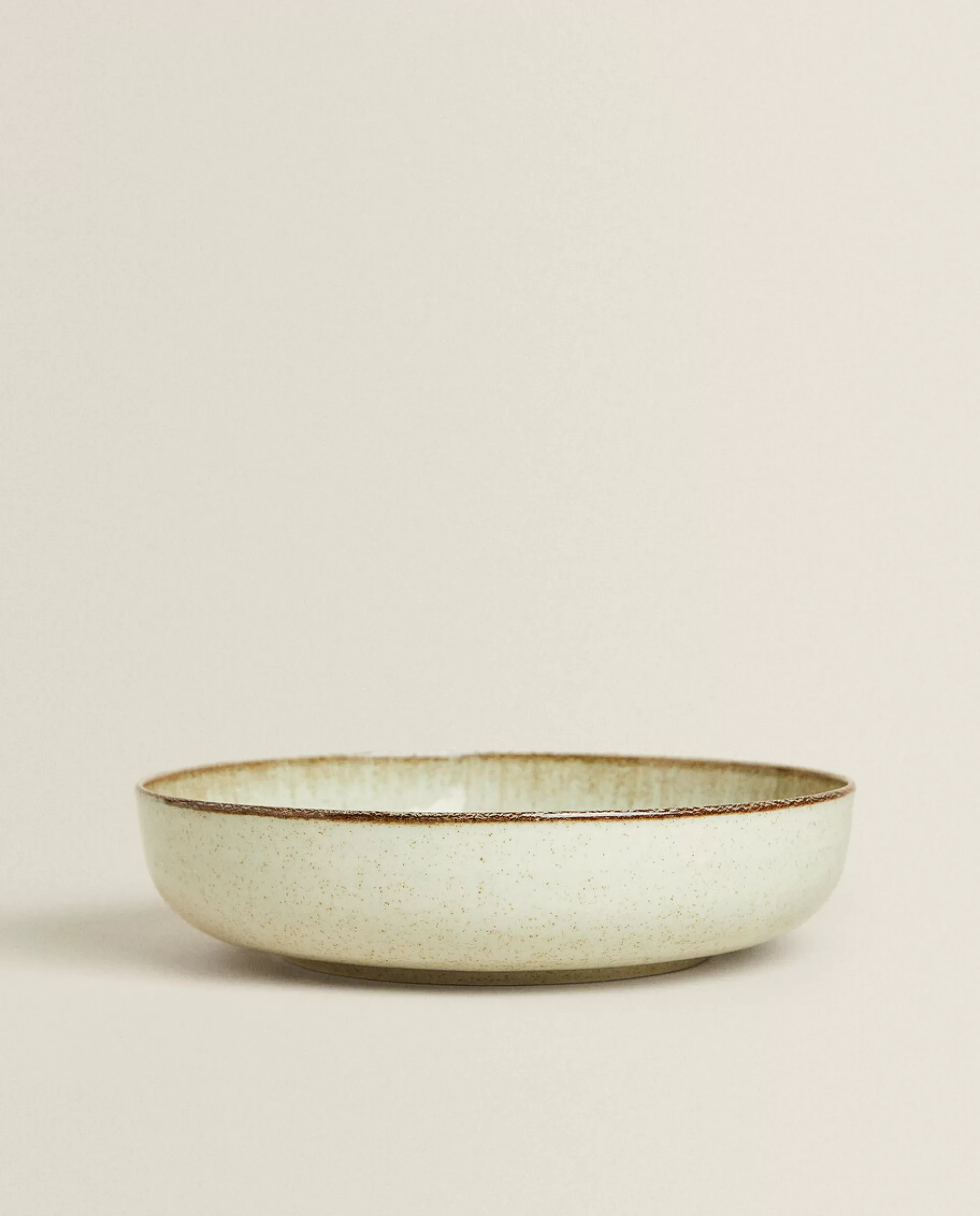 ZARA Home Porcelain Soup Plate With Antique Finish Rim Green Best