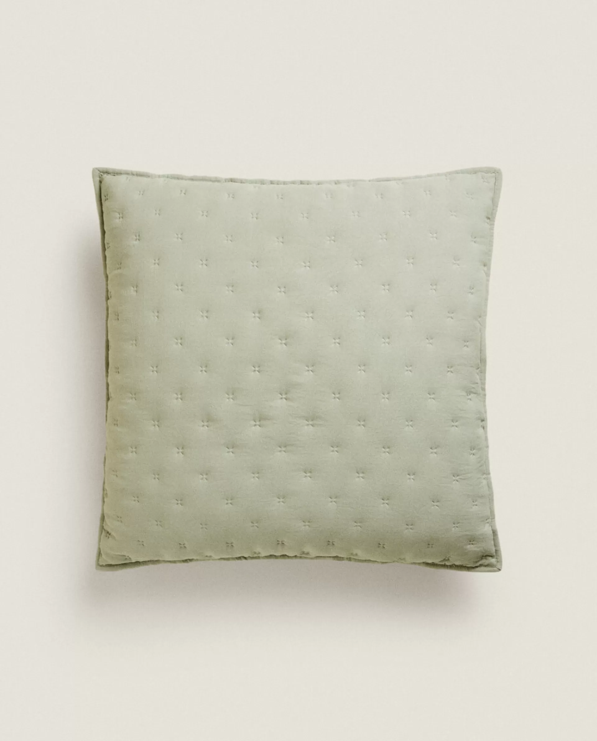 ZARA Home Quilted Dotted Throw Pillow Cover Green Store