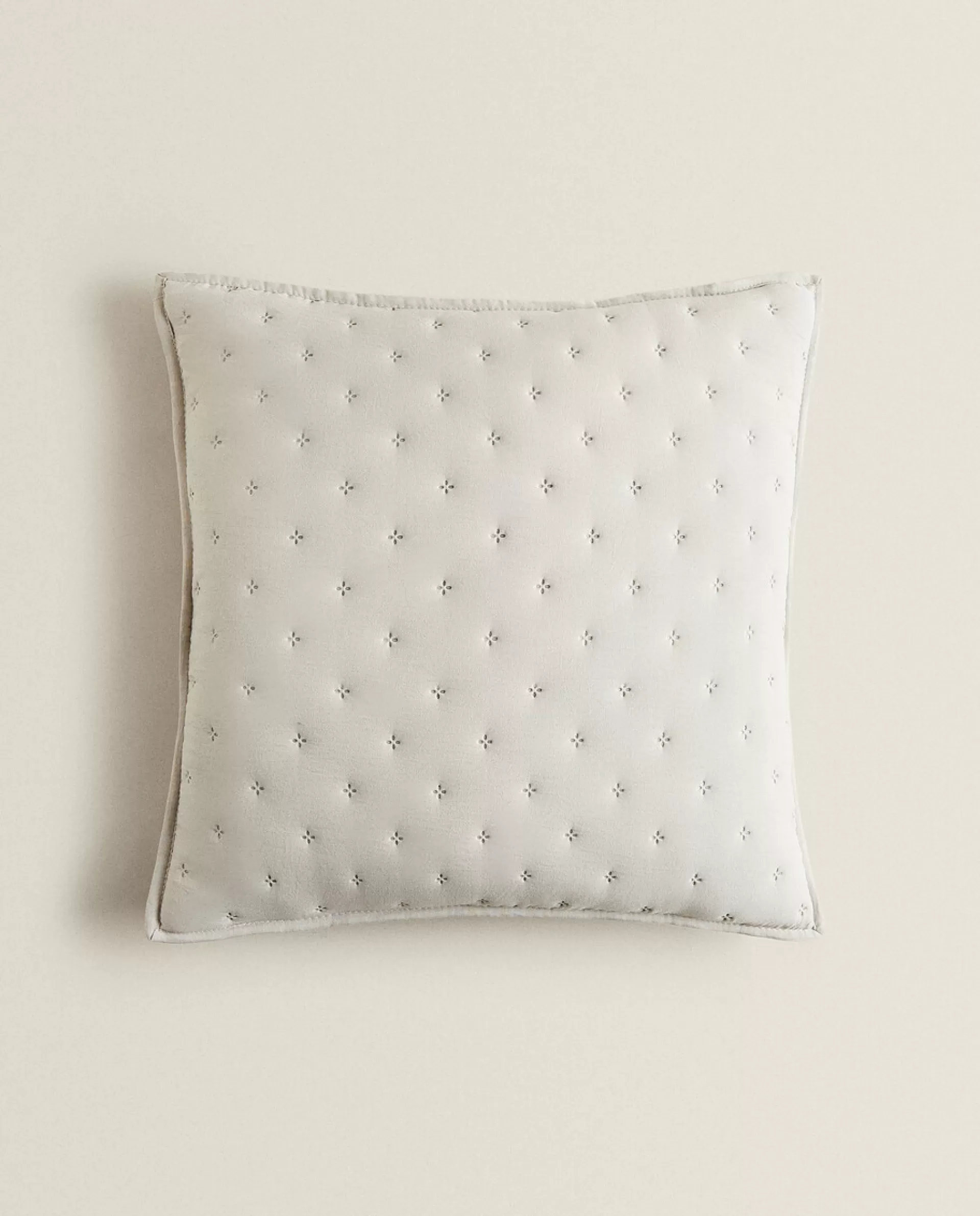 ZARA Home Quilted Dotted Throw Pillow Cover Grey Cheap