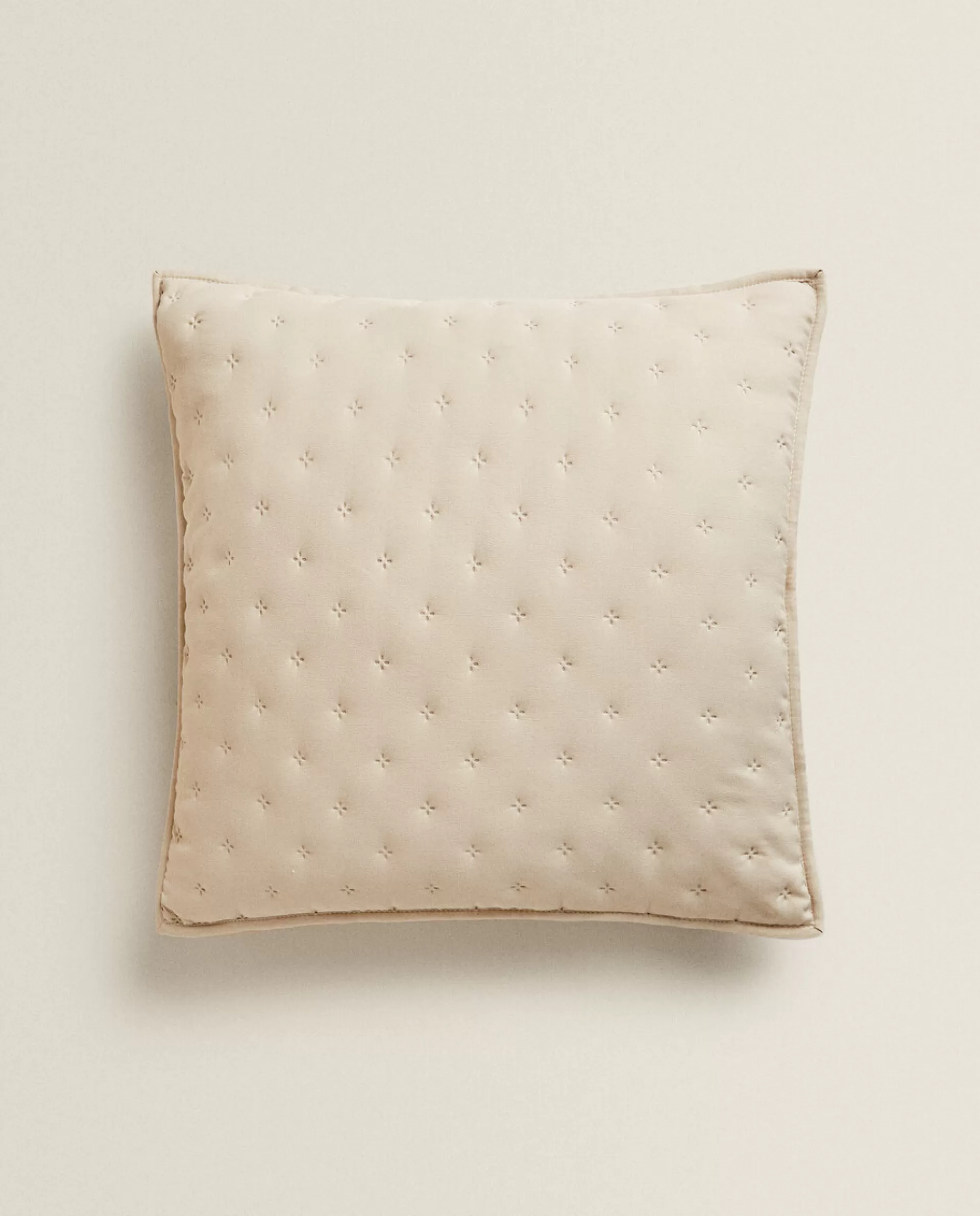 ZARA Home Quilted Dotted Throw Pillow Cover Beige Best Sale