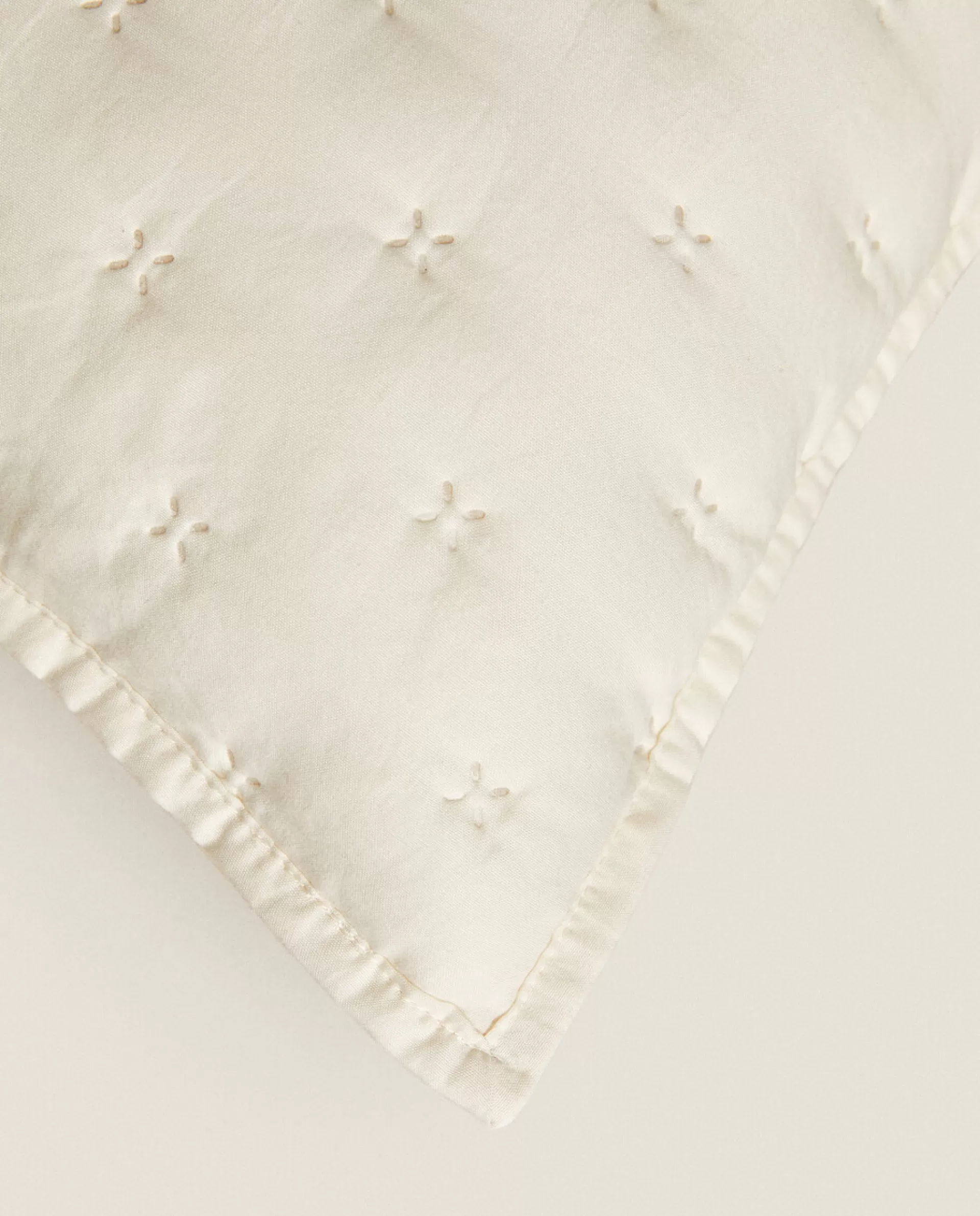 ZARA Home Quilted Dotted Throw Pillow Cover Cream Clearance