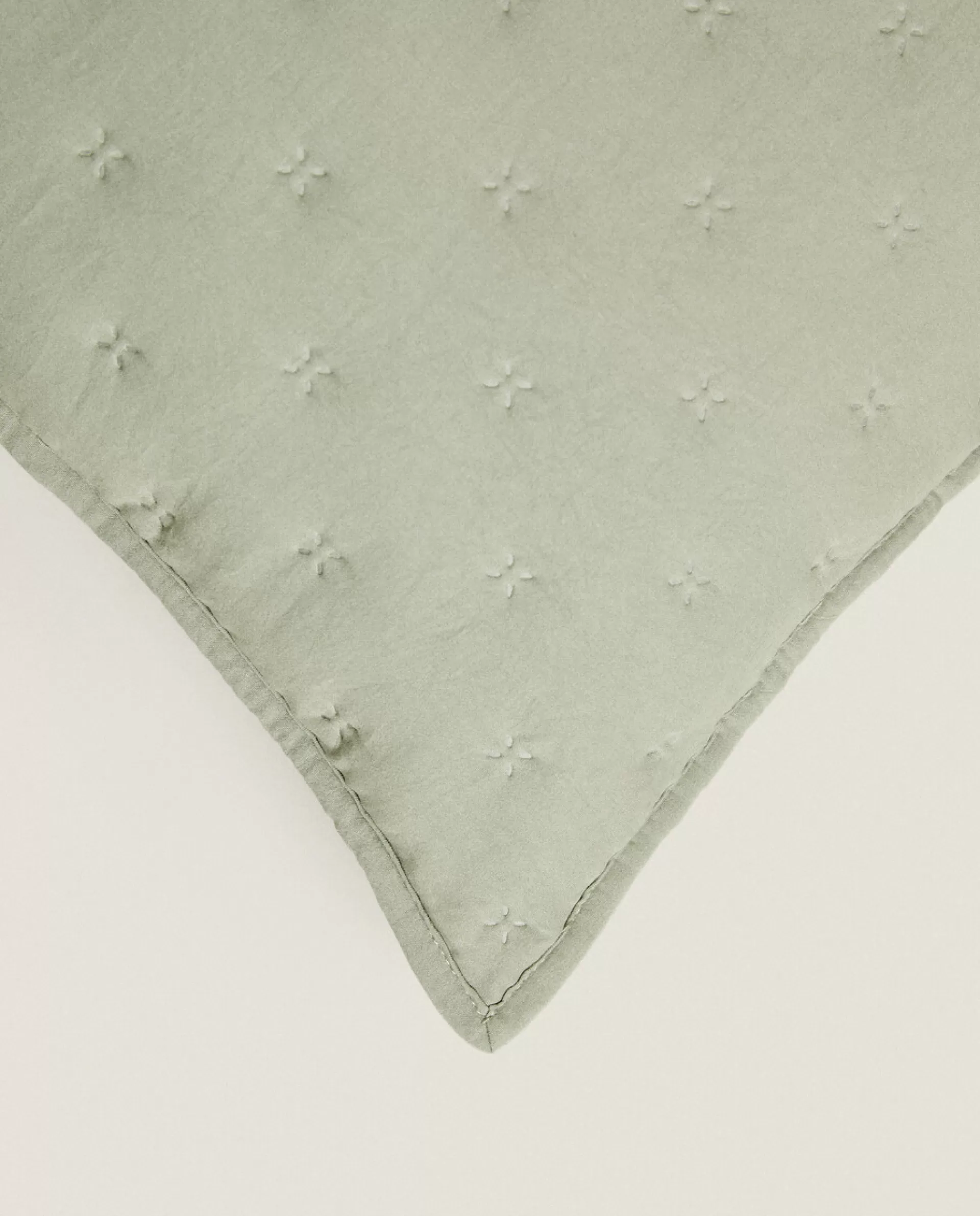 ZARA Home Quilted Dotted Throw Pillow Cover Green Store