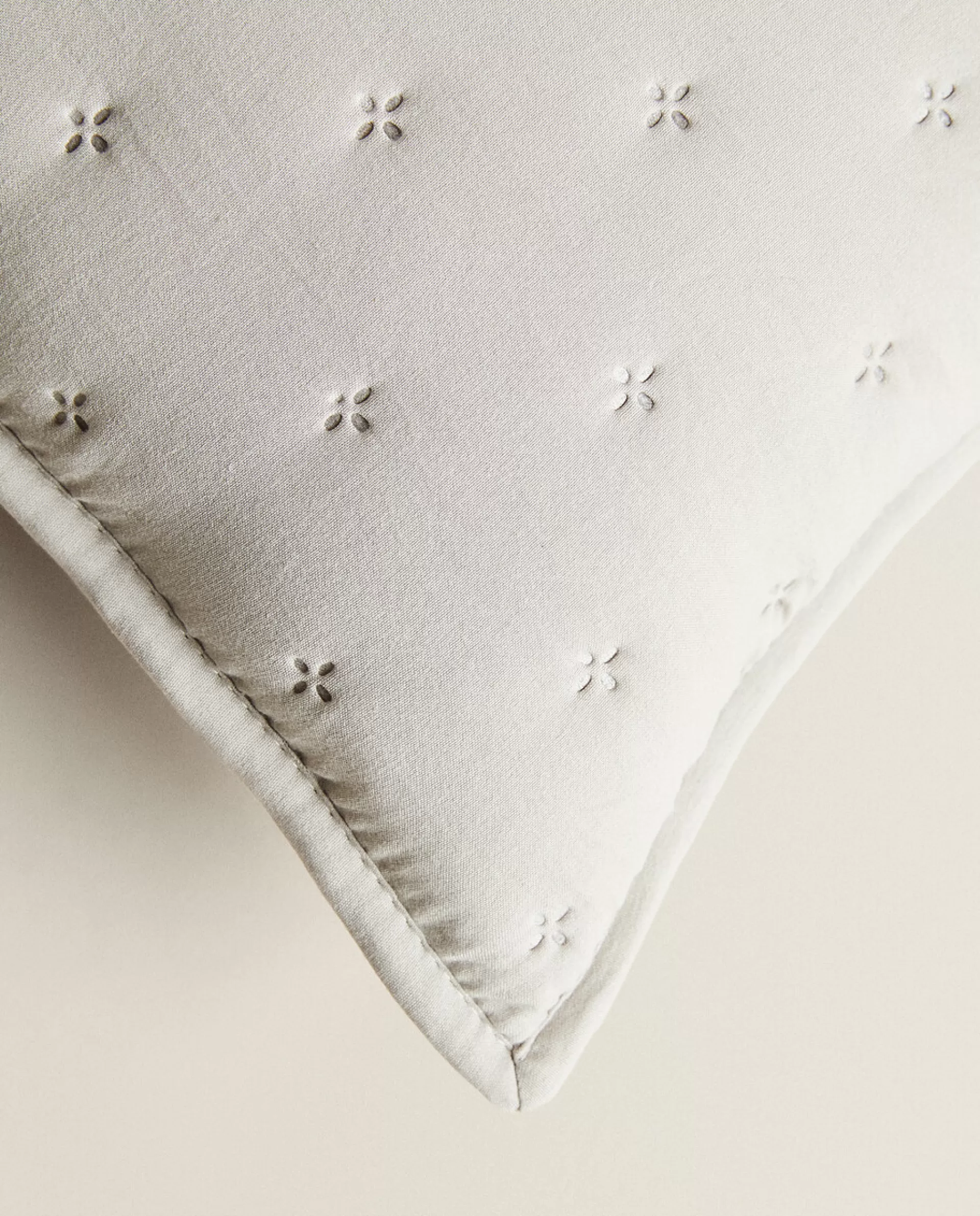 ZARA Home Quilted Dotted Throw Pillow Cover Grey Cheap
