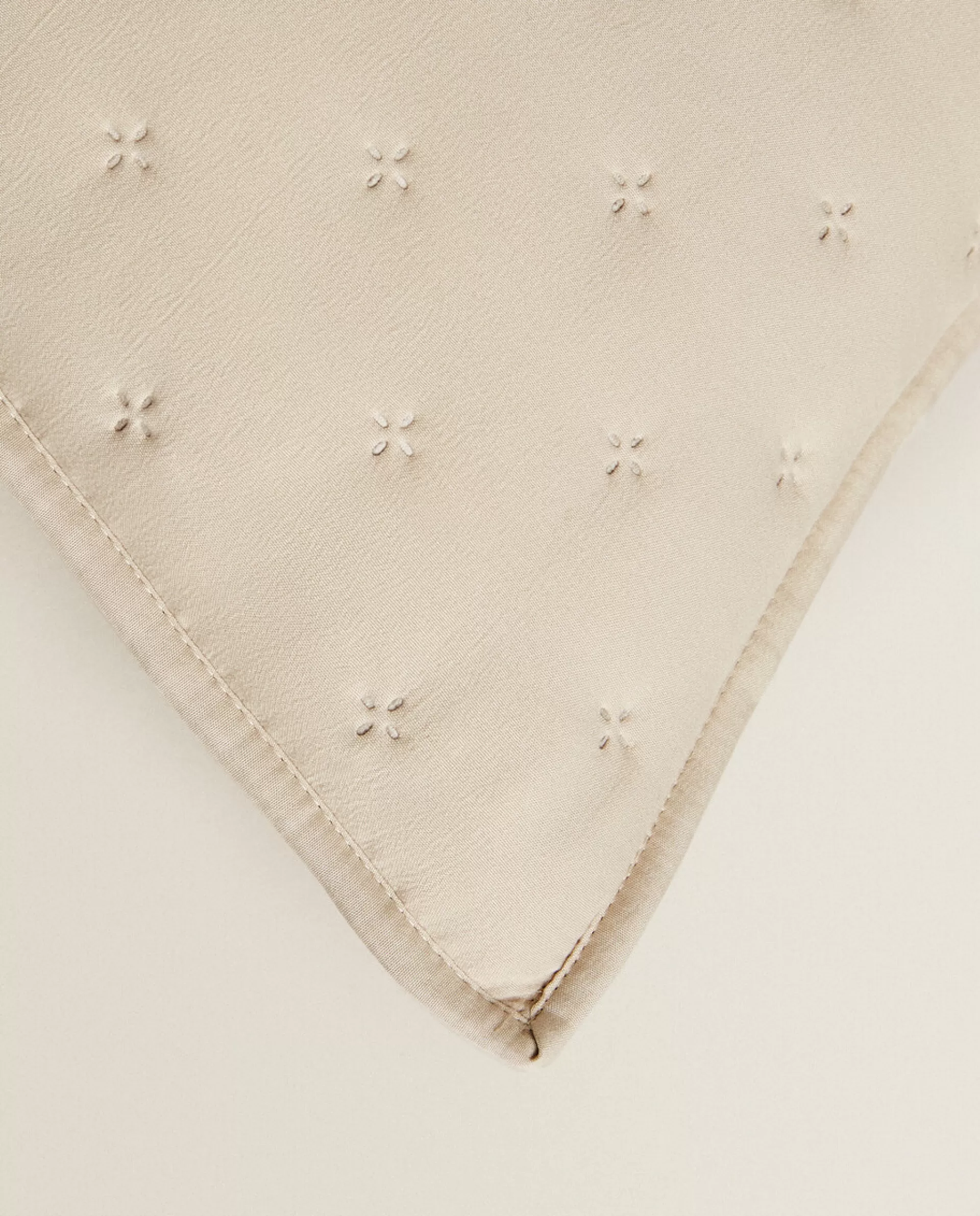 ZARA Home Quilted Dotted Throw Pillow Cover Beige Best Sale