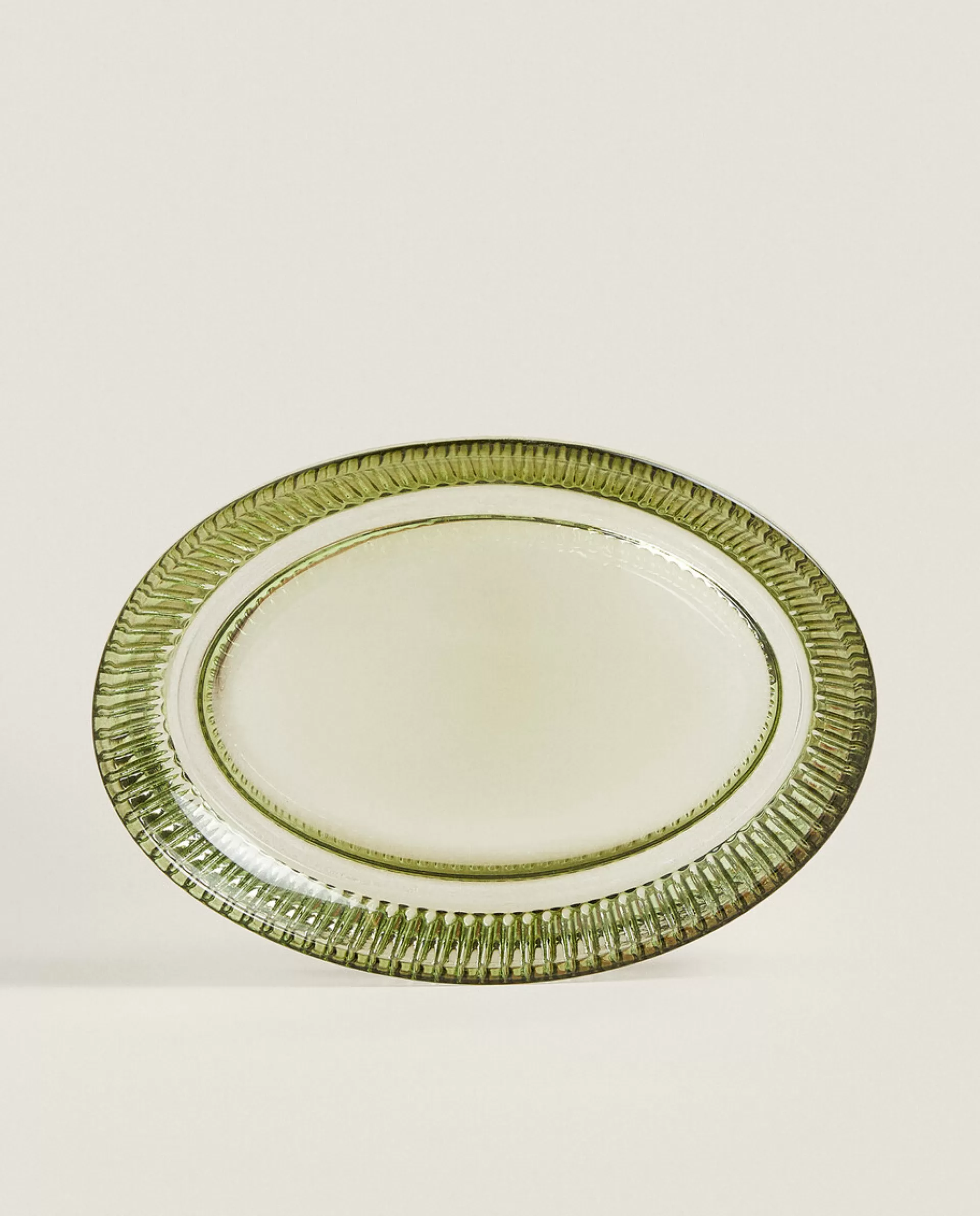 ZARA Home Raised Design Glass Soap Dish Green Fashion