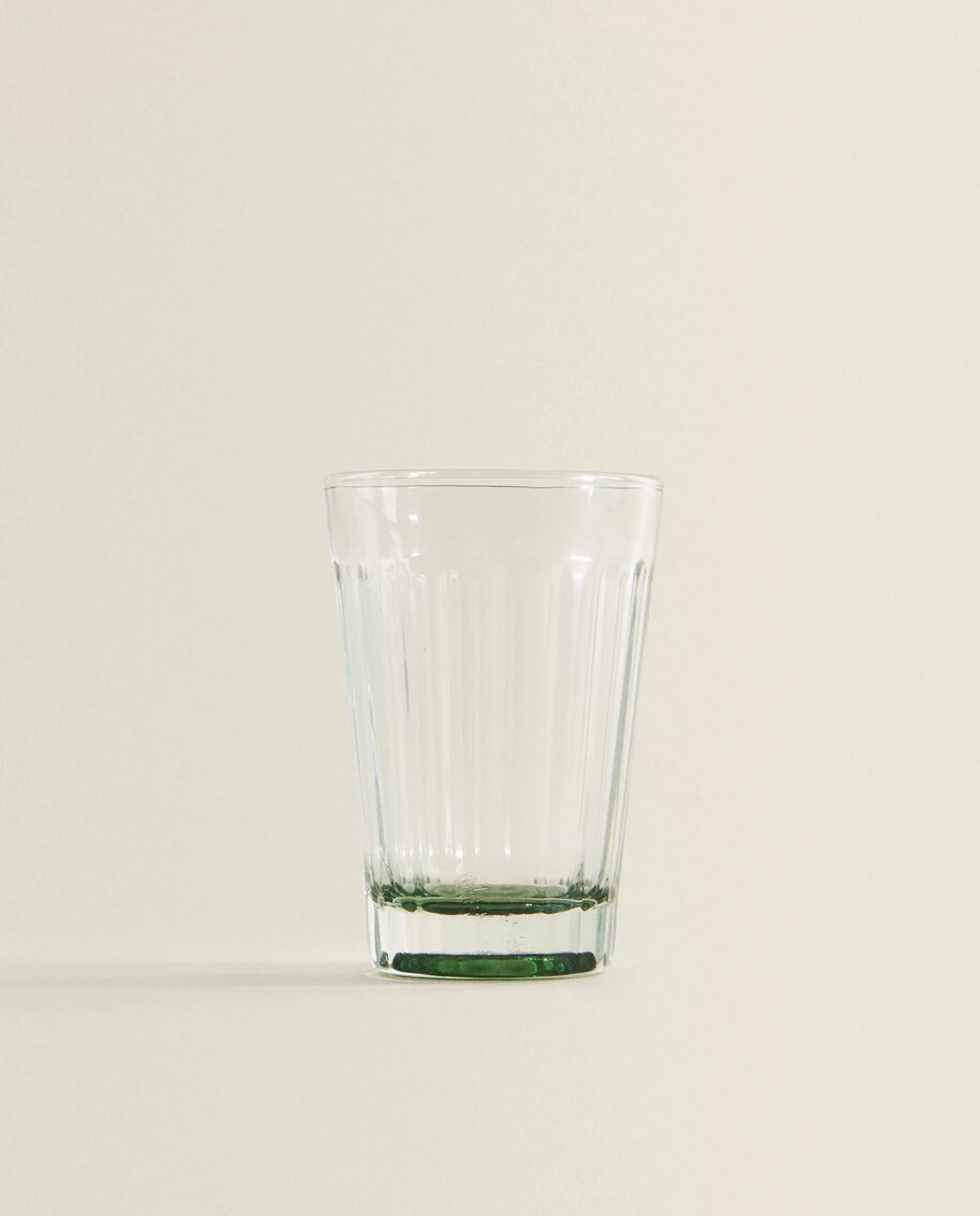 ZARA Home Raised Design Glass Tumbler Green New