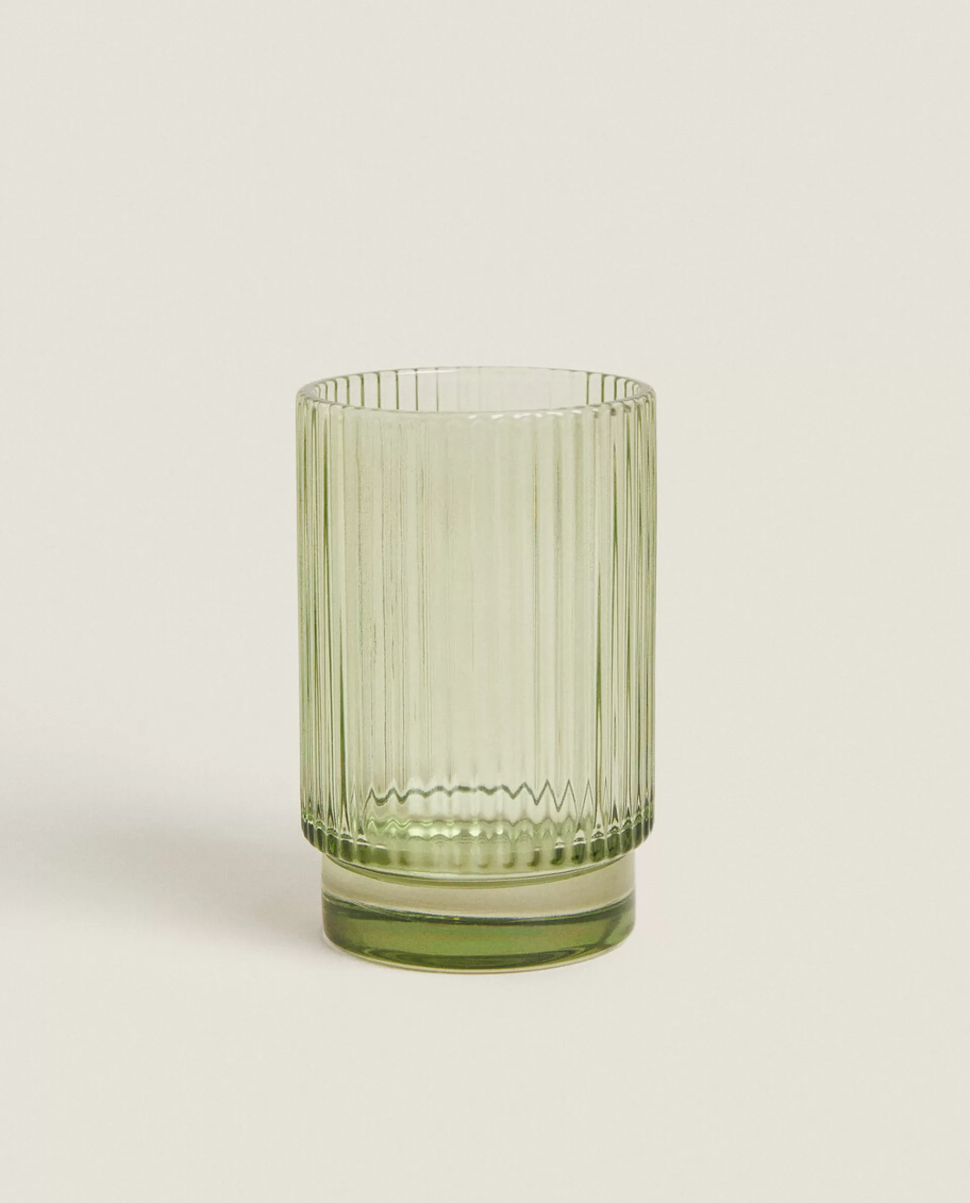 ZARA Home Raised Design Glass Tumbler Green Outlet