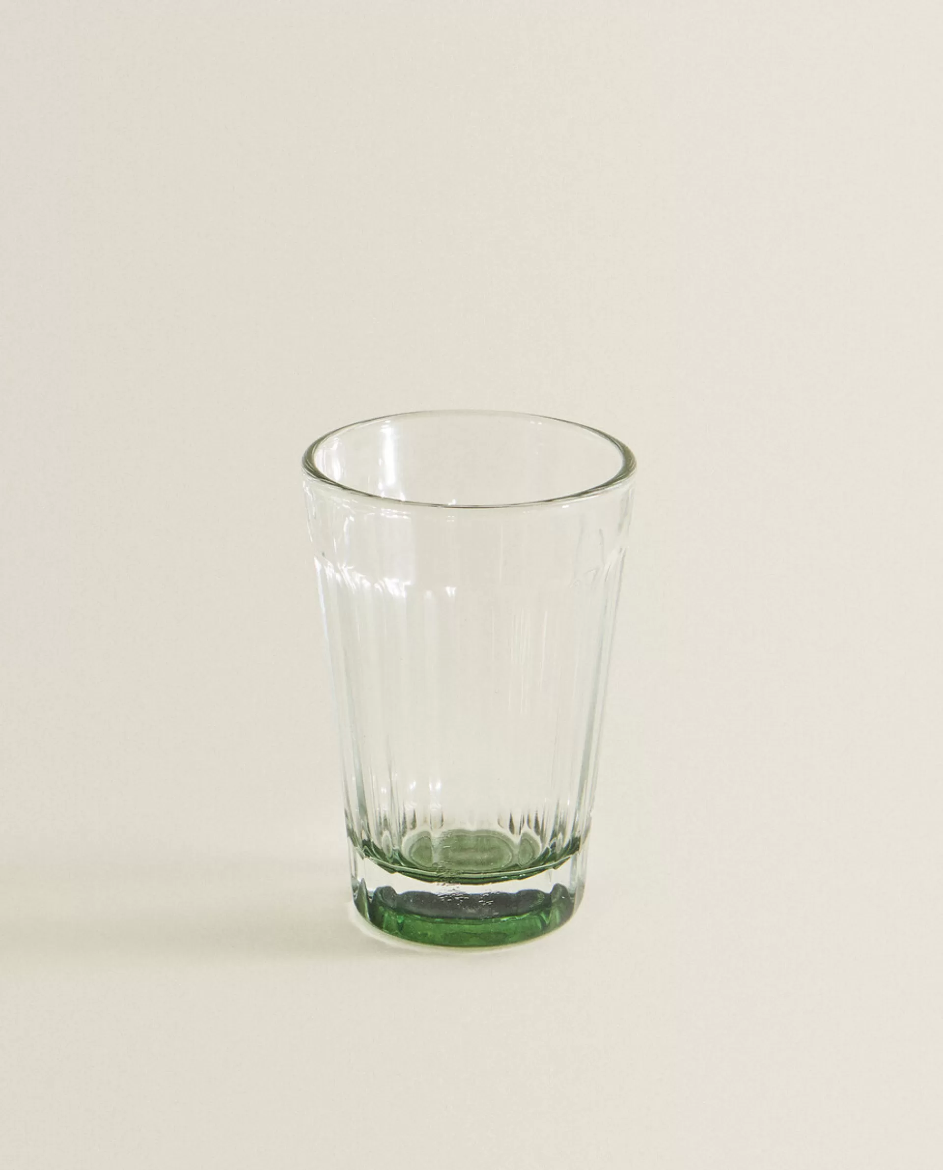 ZARA Home Raised Design Glass Tumbler Green New