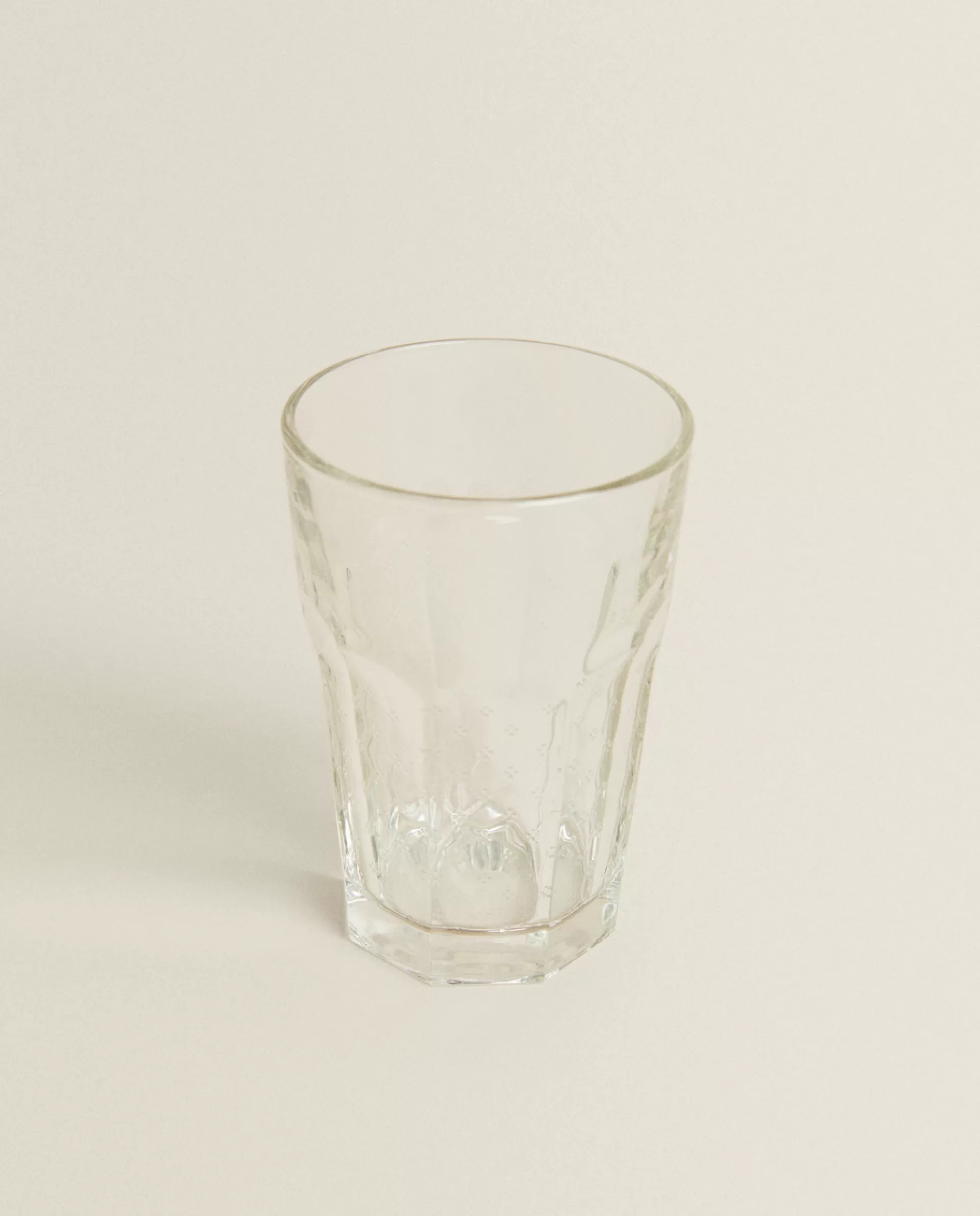 ZARA Home Raised Design Glass Tumbler Transparent Clearance