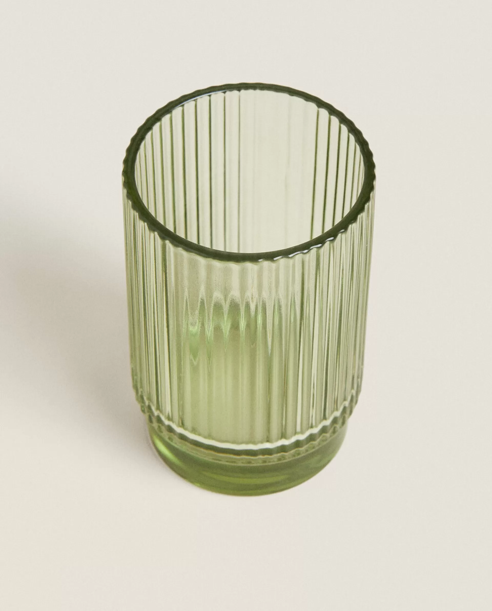 ZARA Home Raised Design Glass Tumbler Green Outlet