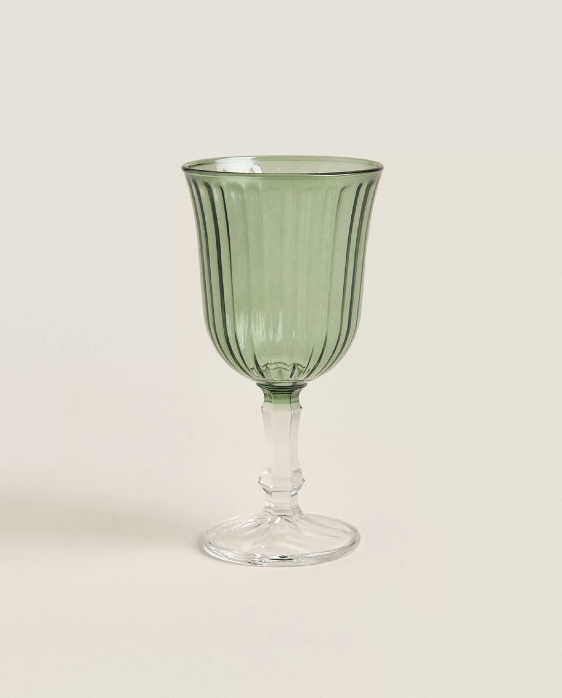 ZARA Home Raised Design Wine Glass Green Discount