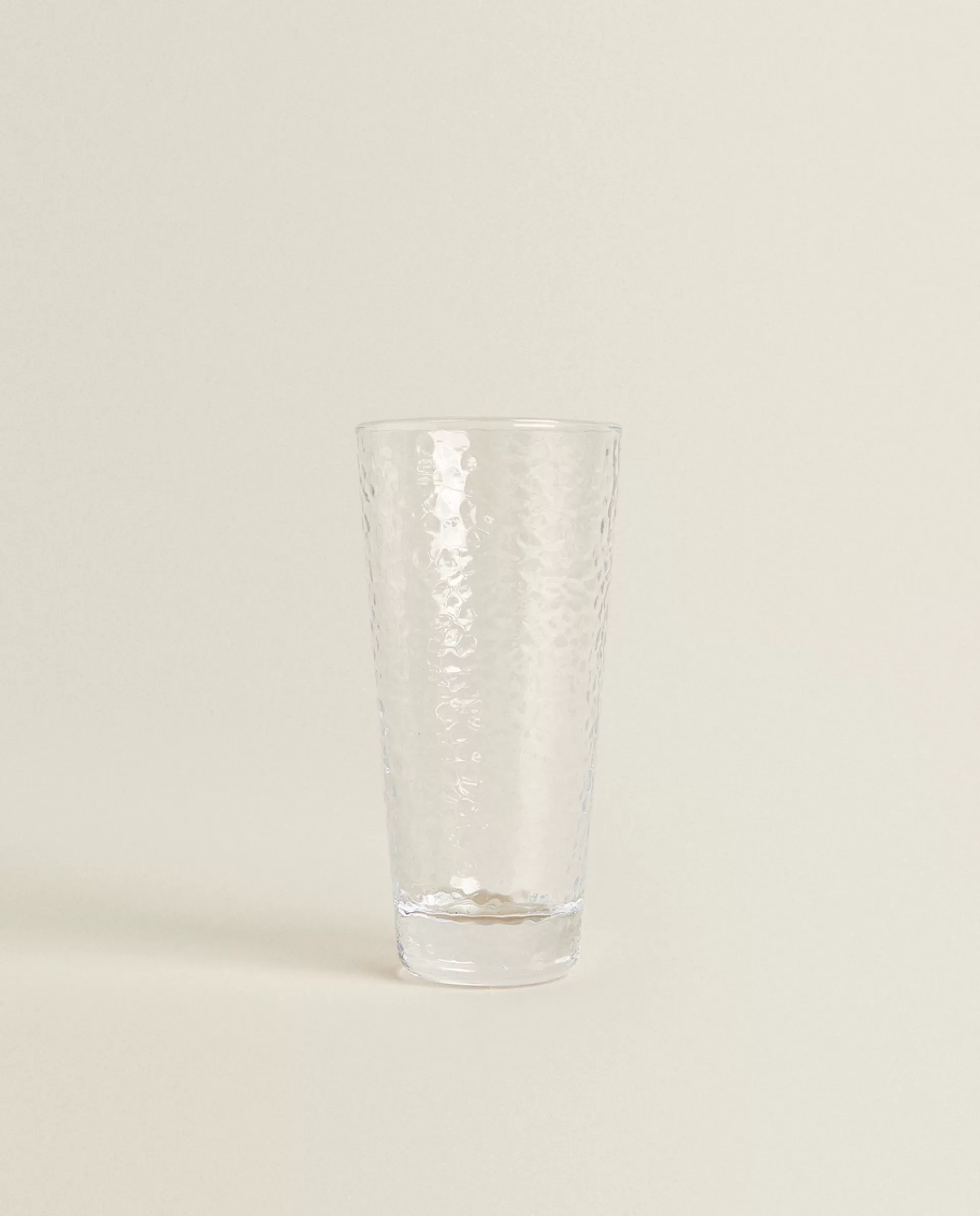 ZARA Home Raised-Design Glass Soft Drink Tumbler Transparent New