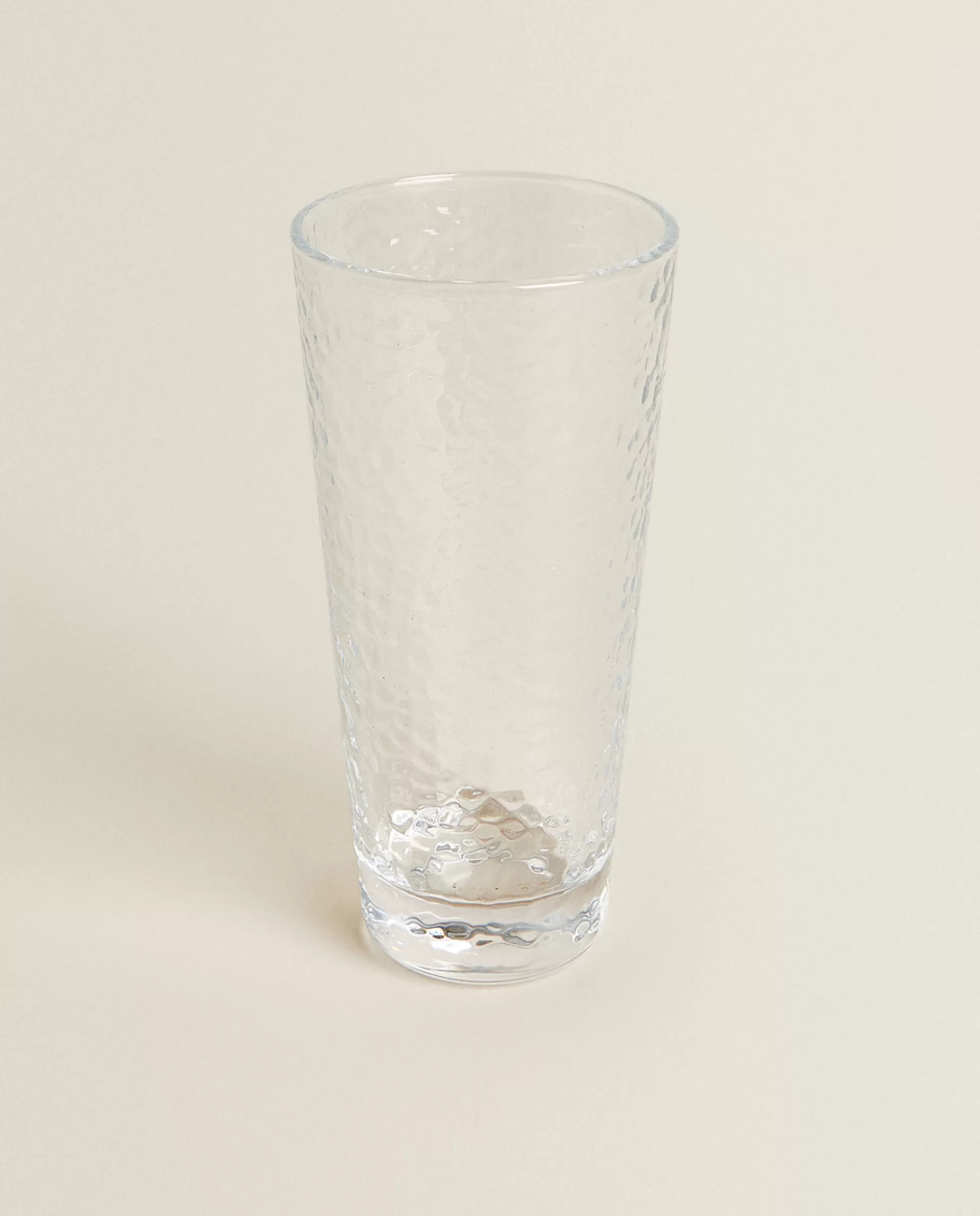 ZARA Home Raised-Design Glass Soft Drink Tumbler Transparent New